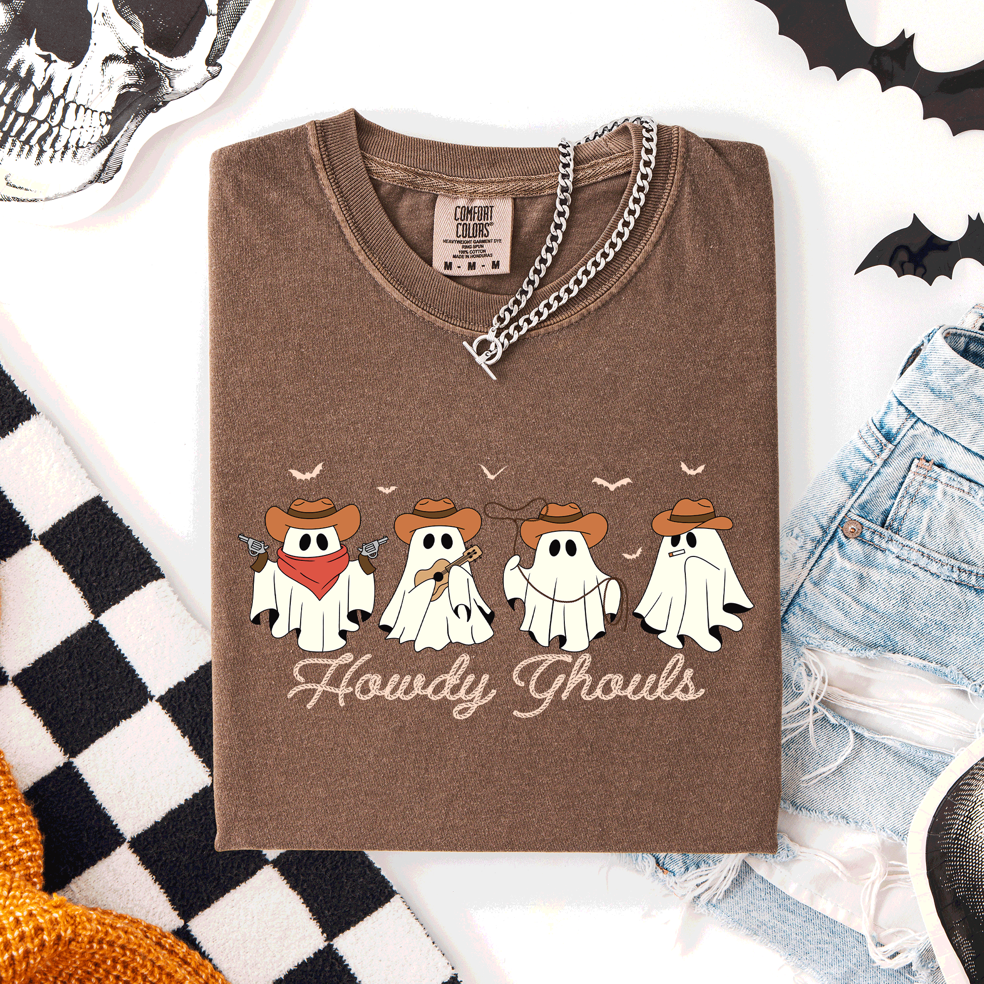 Howdy Ghouls, Cowboy Ghosts, Western, Halloween T-Shirt Hoodie, Sweatshirt | PodTeesHub.com