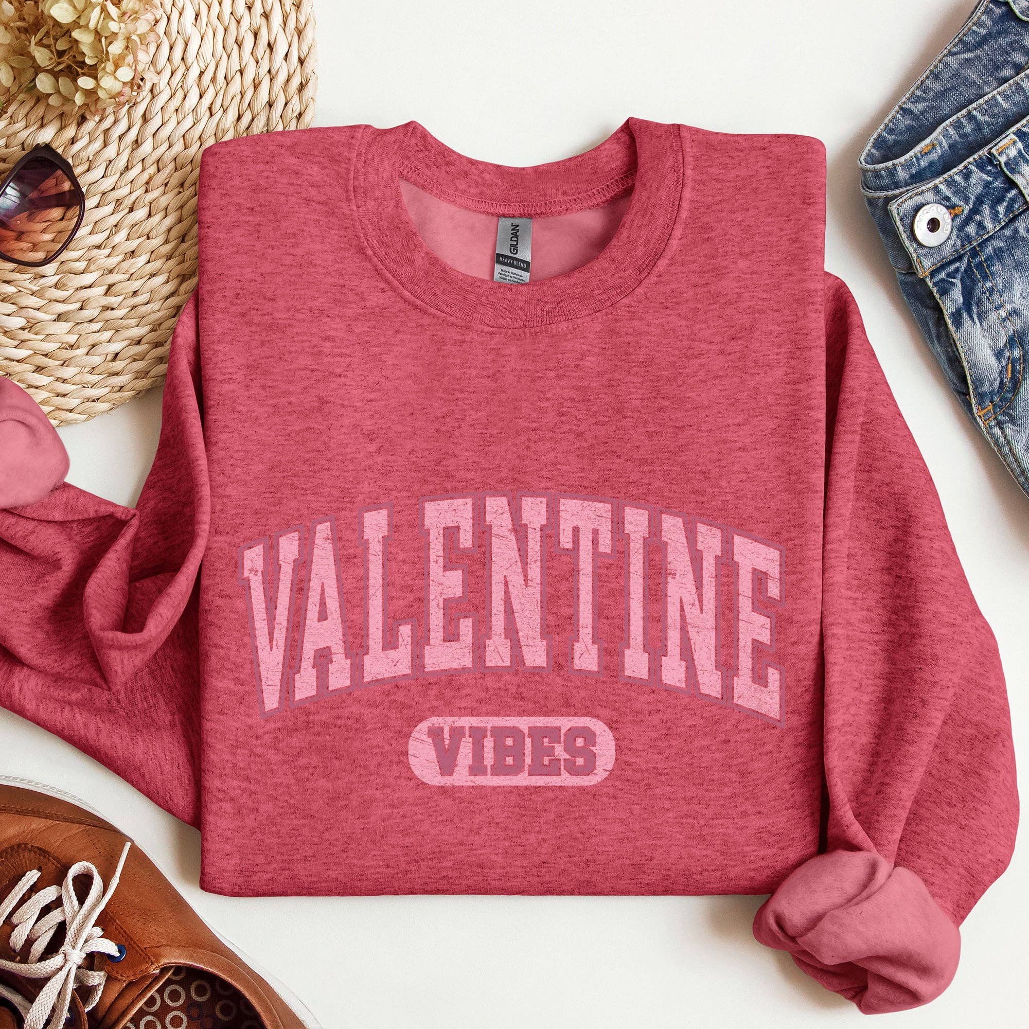 Valentine Vibes, Collegiate, College, University, Sweatshirt T-Shirts, Hoodie | PodTeesHub.com