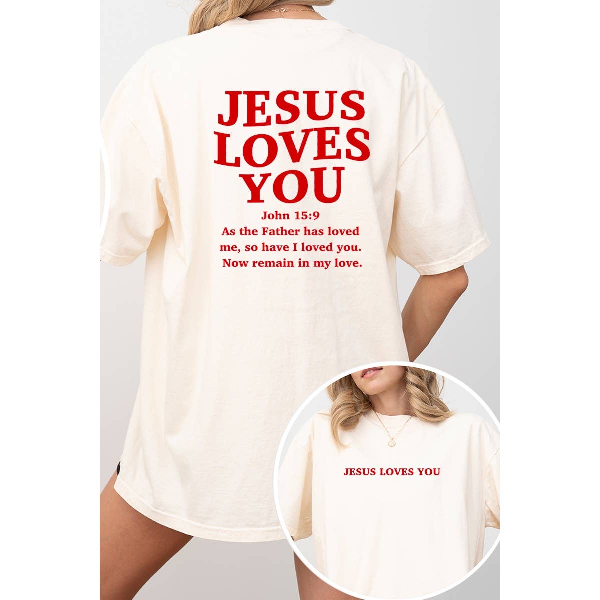 Jesus Loves You Christian Vintage Graphic Oversized Tee Hoodie, Sweatshirt | PodTeesHub.com