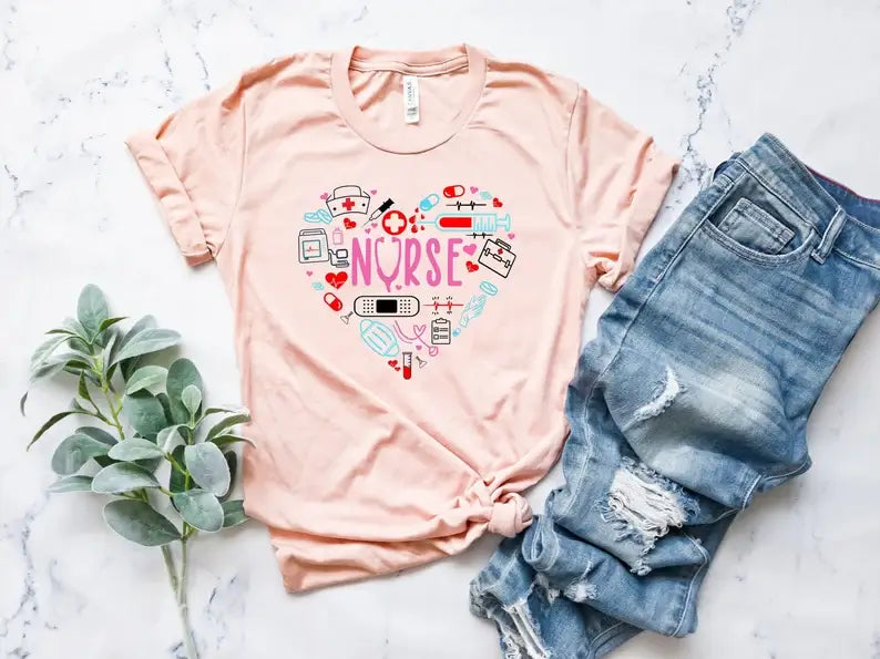 Nurse Heart T-Shirt Hoodie, Sweatshirt | PodTeesHub.com