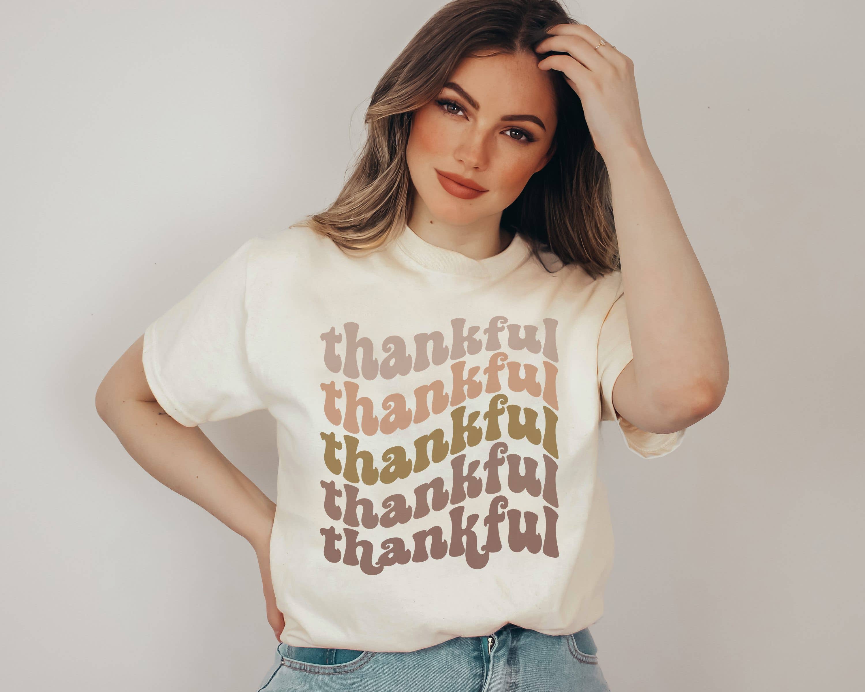 Retro Thankful Graphic Tee Hoodie, Sweatshirt | PodTeesHub.com