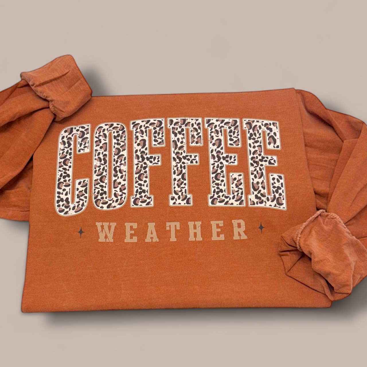 Leopard Coffee Weather Long Sleeve T-Shirt Hoodie, Sweatshirt | PodTeesHub.com