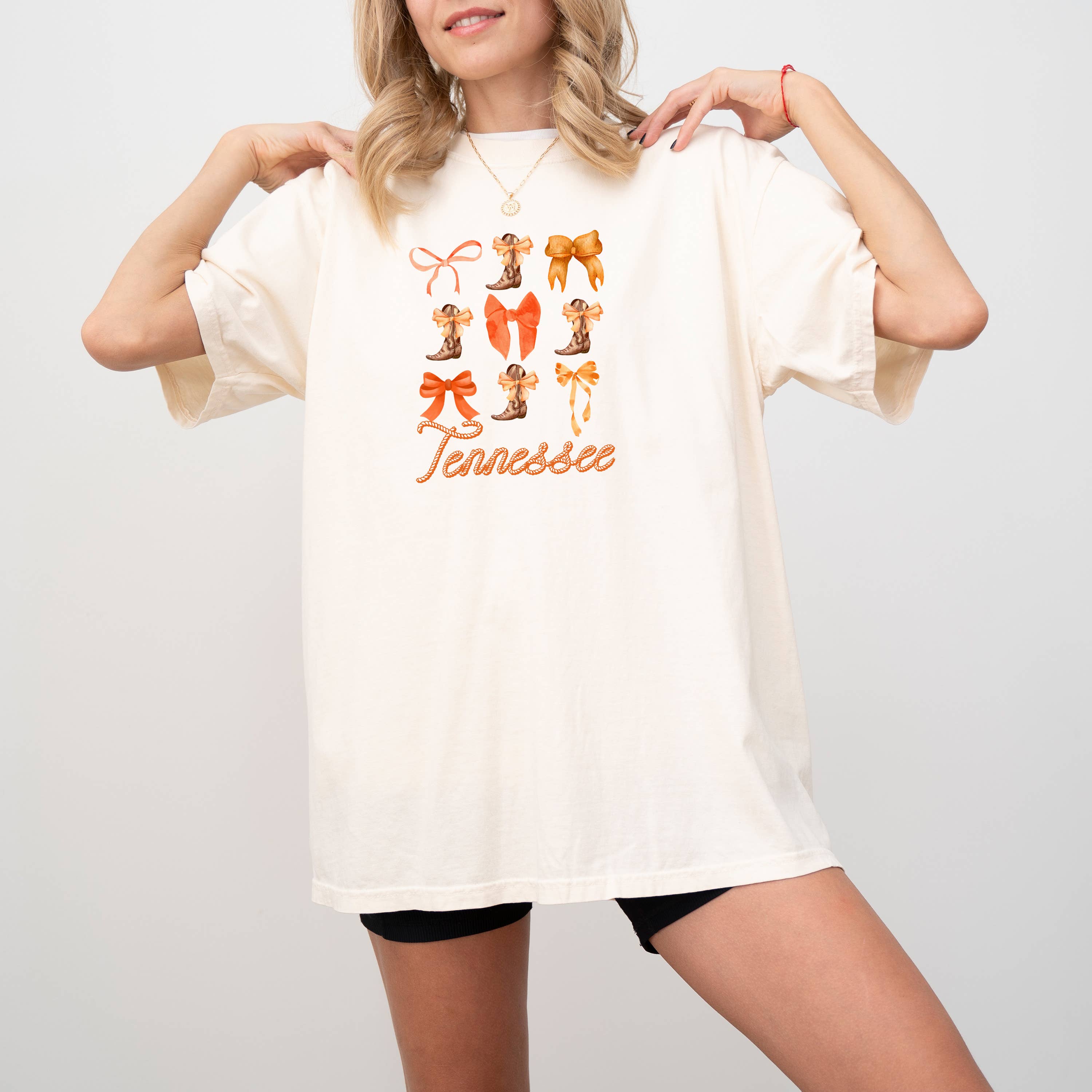 Tennessee, Football Shirt, Game Day, Boots and Bows Hoodie, Sweatshirt | PodTeesHub.com