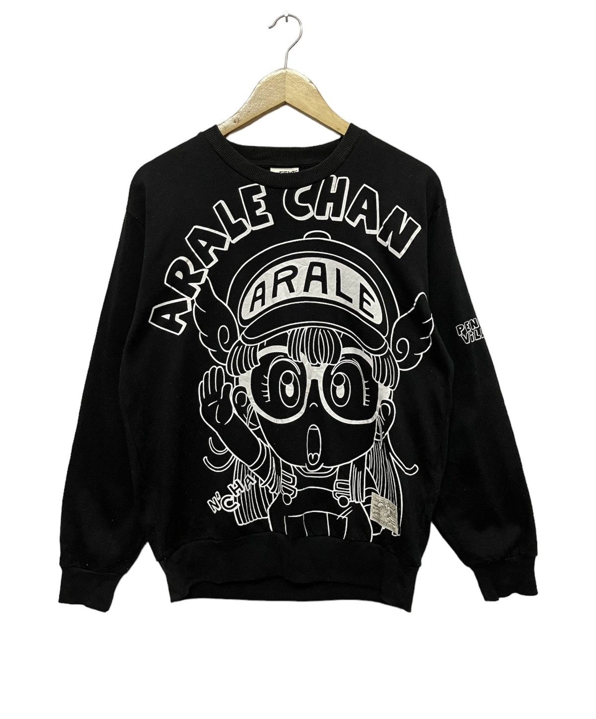 Japanese Brand Arale Chan By Dr Slump Big Logo Sweatshirt Black T-Shirts, Hoodie | PodTeesHub.com