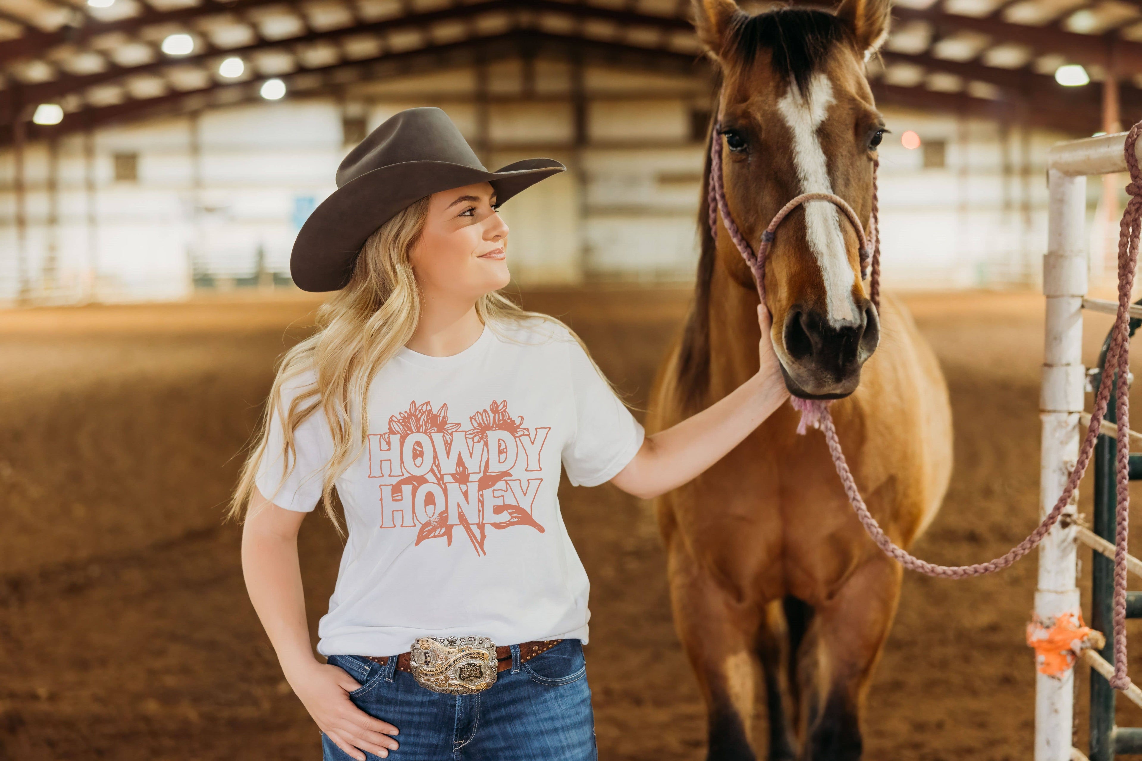 Howdy Honey Floral Graphic Tee | Farm Western Wear Shirt Hoodie, Sweatshirt | PodTeesHub.com