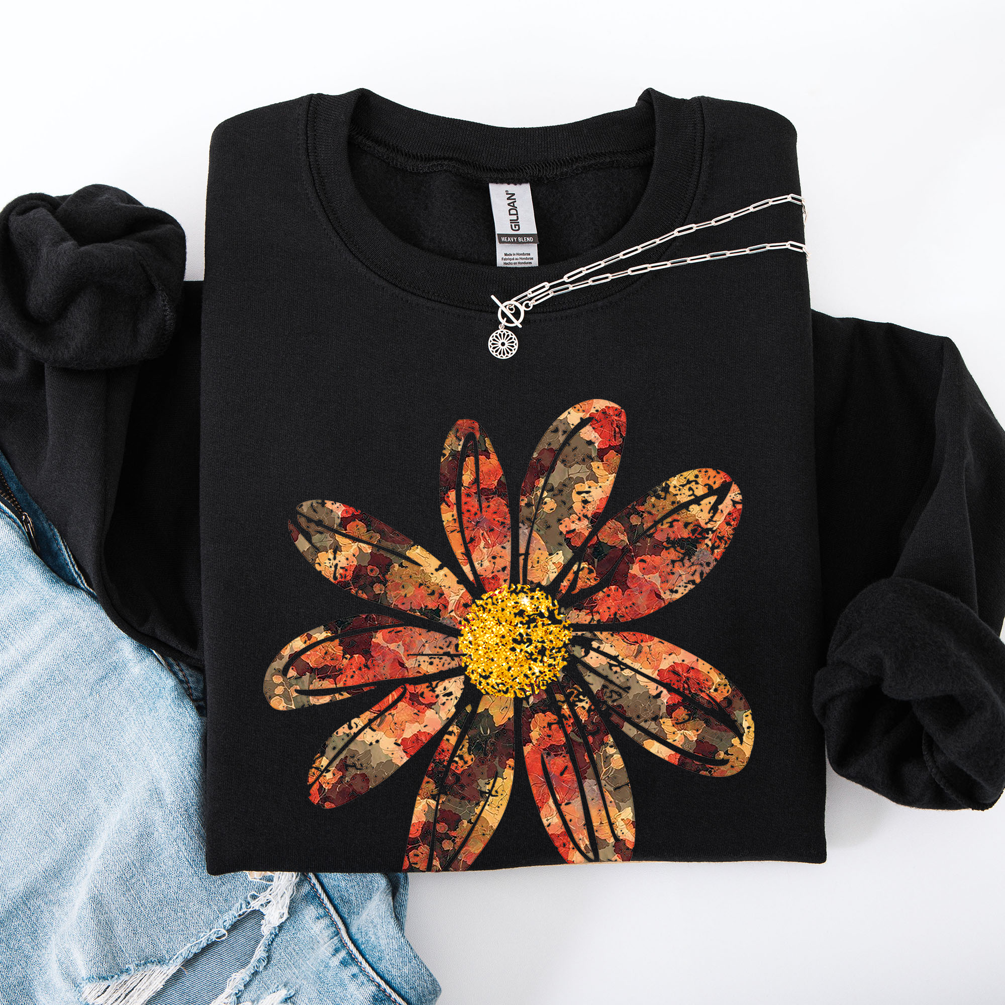 Autumn Flower, Beautiful Fall Floral Sweatshirt T-Shirts, Hoodie | PodTeesHub.com