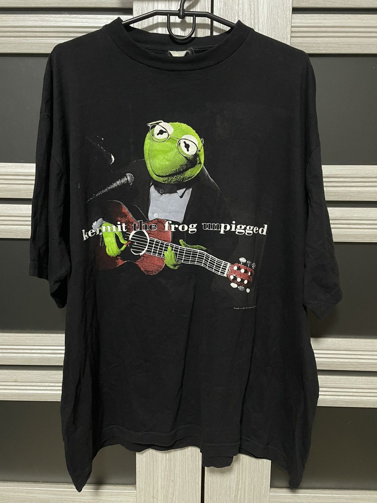 Vintage 90s Kermit The Frog Unpigged Parody Cartoon Tee Hoodie, Sweatshirt | PodTeesHub.com