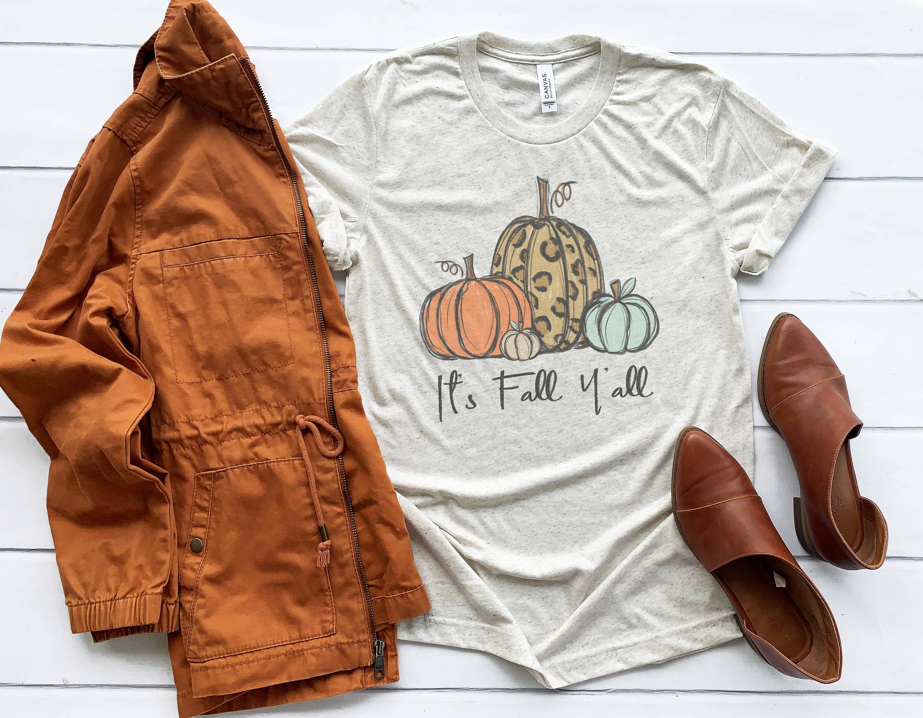 It's Fall Y'all | Leopard Pumpkins | Cute Fall Shirt Hoodie, Sweatshirt | PodTeesHub.com
