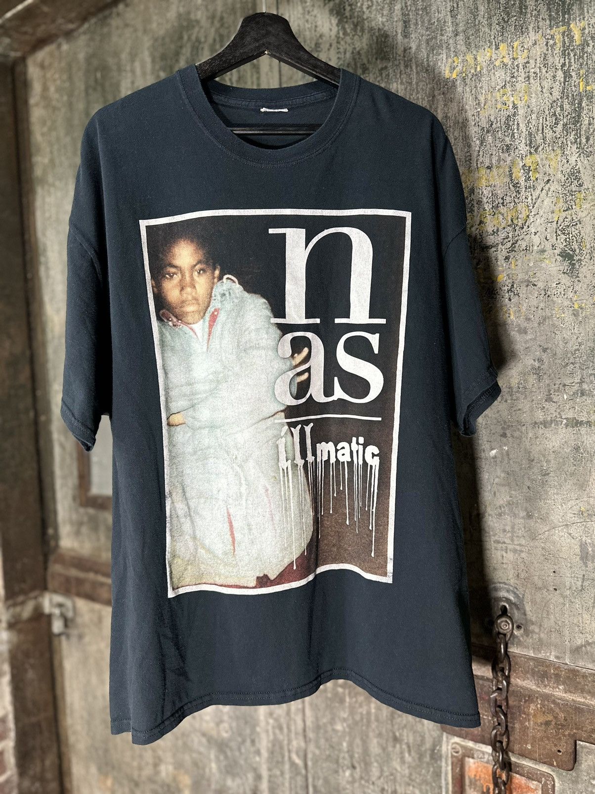 Rap Tees Vintage Nas Illmatic Rap Tee Shirt Sz Xl Black Rare Hip Hop Hoodie, Sweatshirt | PodTeesHub.com