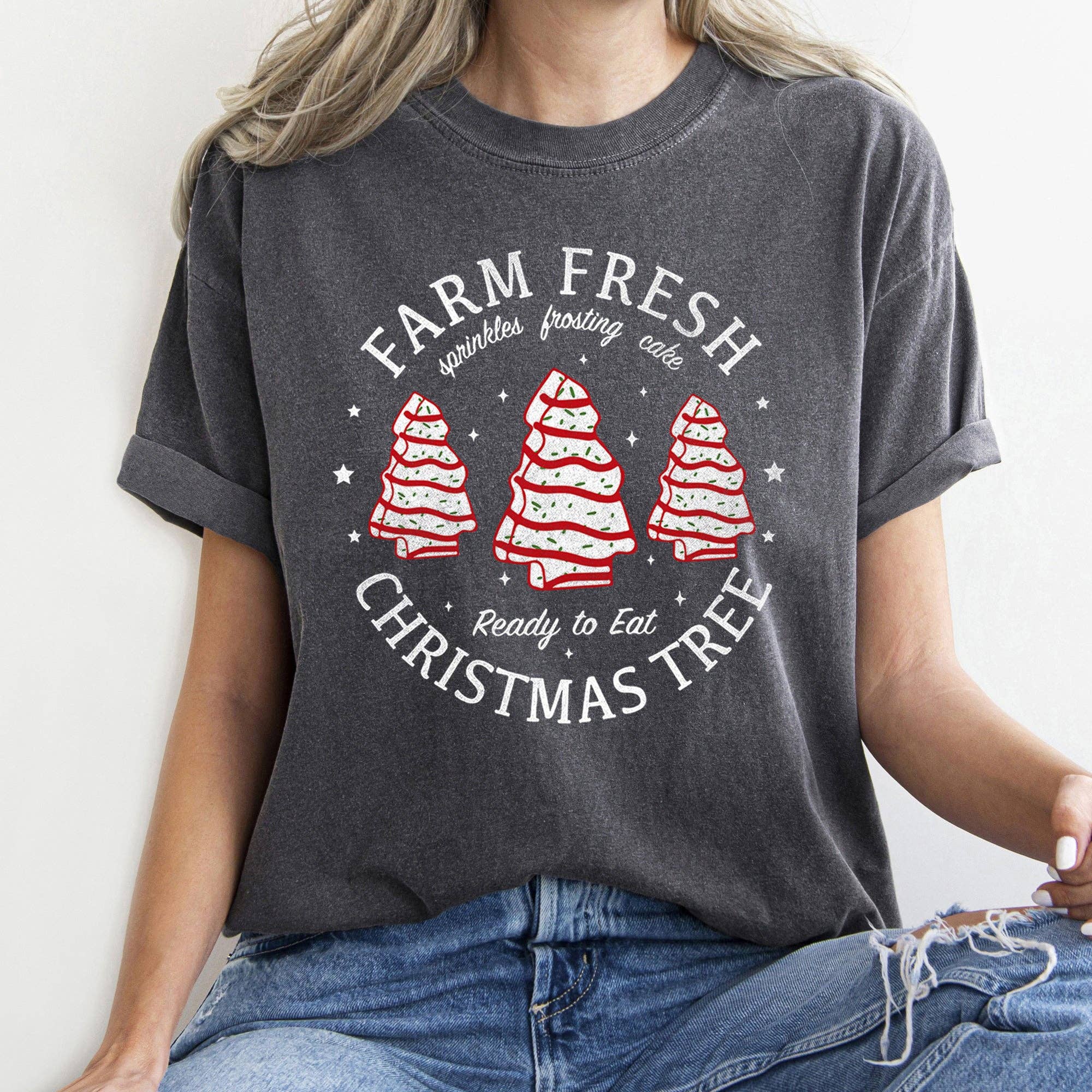 Farm Fresh Christmas Tree, Cakes, Retro, Sweets T-Shirt Hoodie, Sweatshirt | PodTeesHub.com