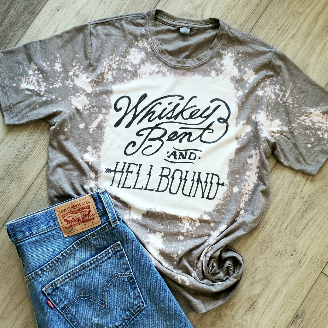 Whiskey Bent and Hell Bound Retro Western Graphic Tee Hoodie, Sweatshirt | PodTeesHub.com
