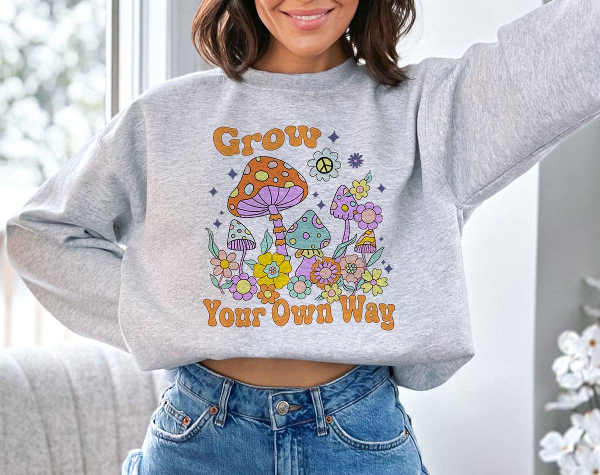 Grow Your Own Way - Cottagecore Mushroom Sweatshirt T-Shirts, Hoodie | PodTeesHub.com