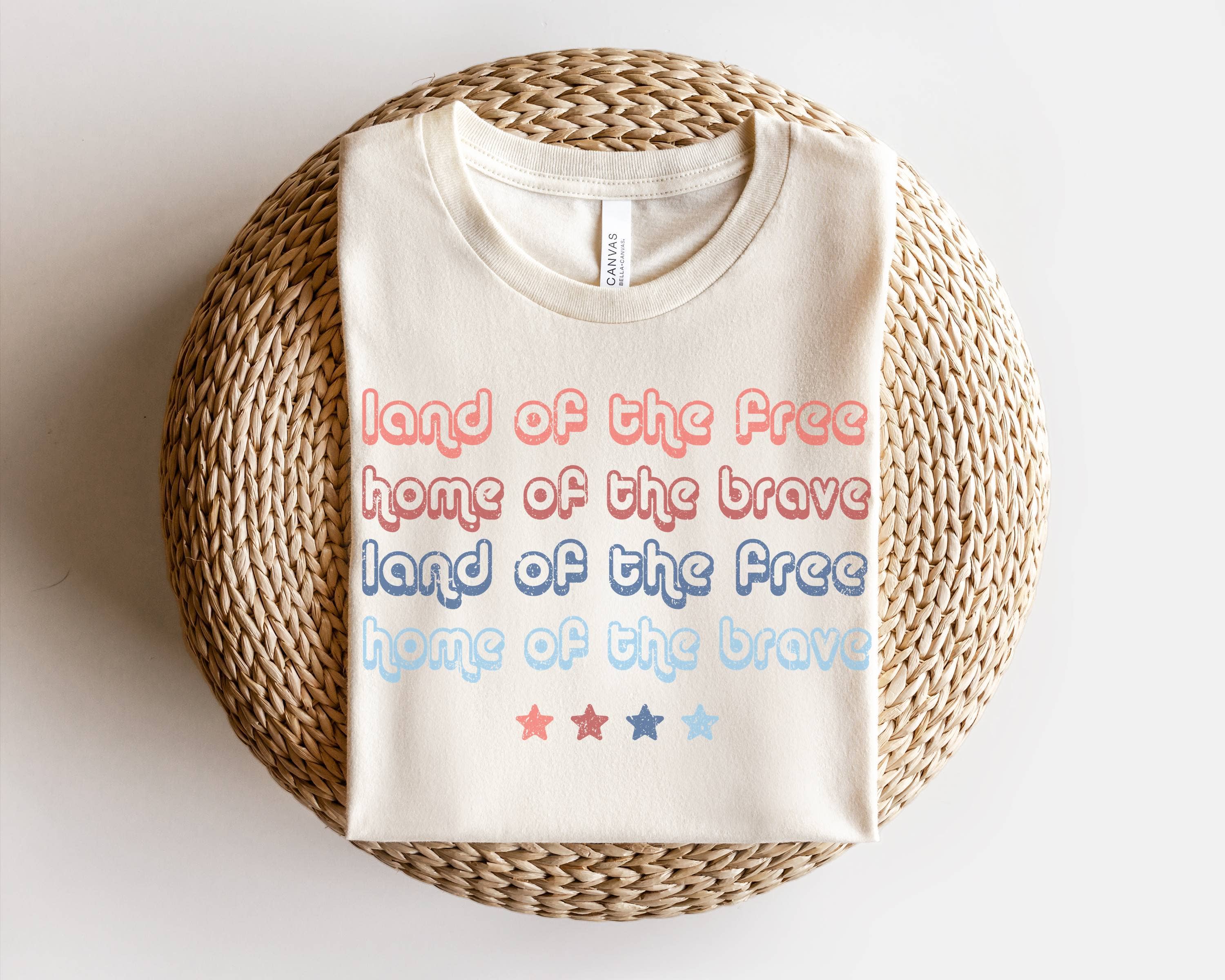 Land of the Free Home of the Brave Patriotic Graphic Tee Hoodie, Sweatshirt | PodTeesHub.com