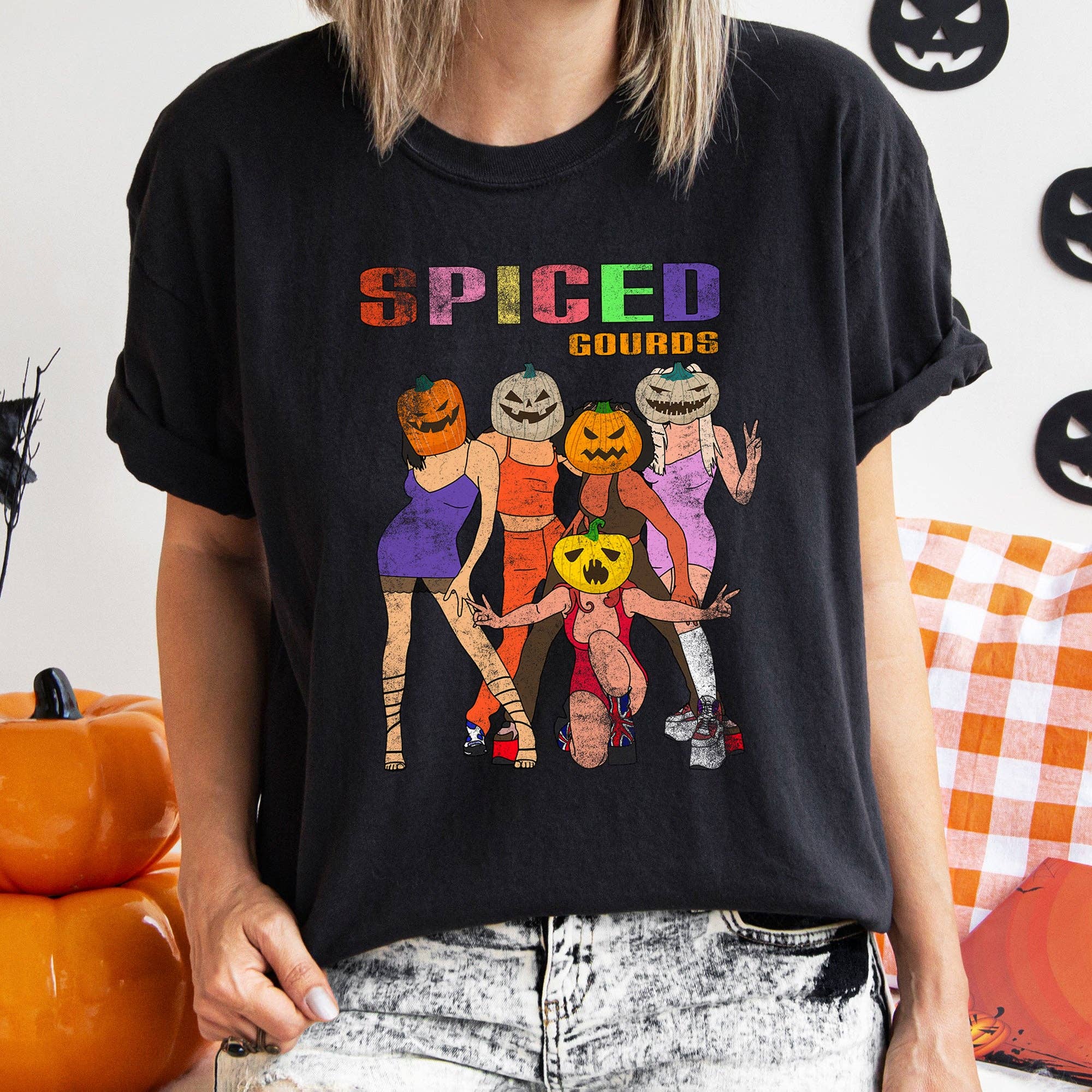 Spiced Gourds Funny Retro Halloween T-Shirt Hoodie, Sweatshirt | PodTeesHub.com