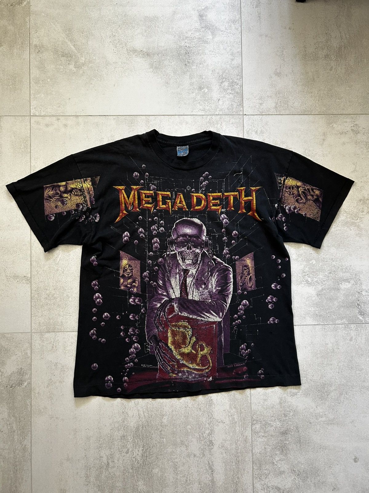 Band Tees Vintage 1991 Megadeth All Over Tee Hoodie, Sweatshirt | PodTeesHub.com