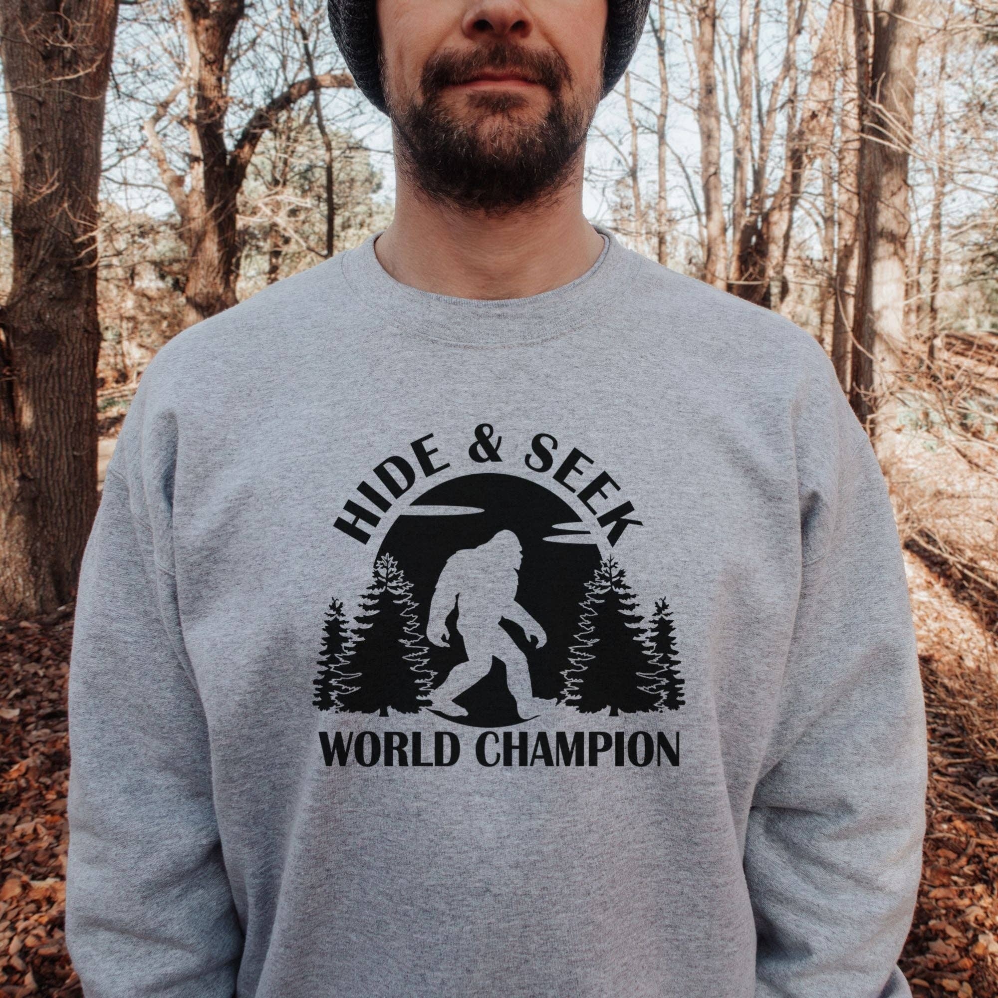 Bigfoot Hide and Seek Champ Unisex Sweatshirt T-Shirts, Hoodie | PodTeesHub.com