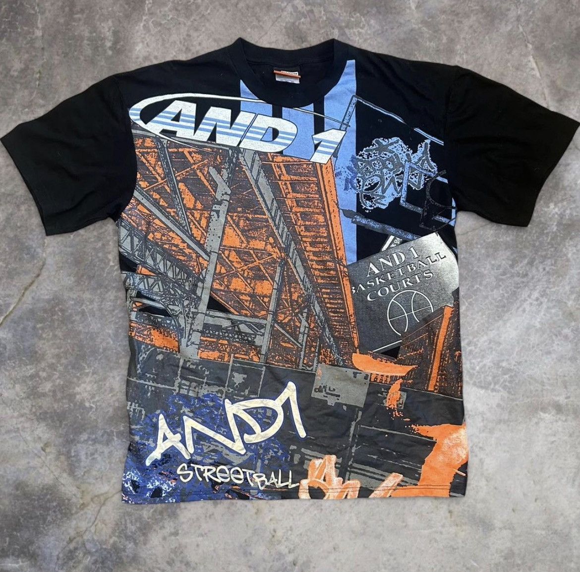 Other And1 Full Front Graphic Basketball Baggy T Shirt Size Xxl Hoodie, Sweatshirt | PodTeesHub.com