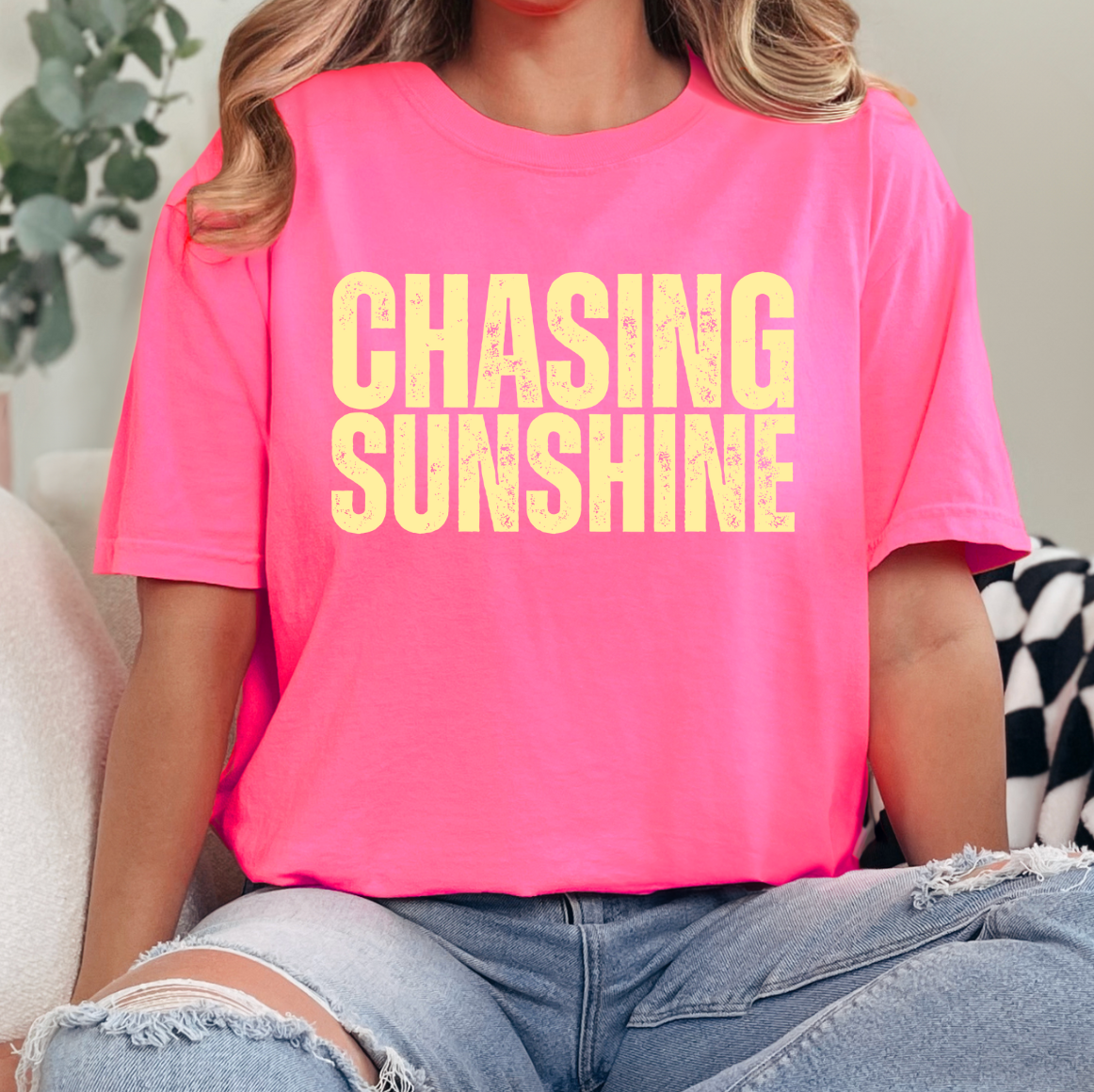 Chasing Sunshine Comfort Color Tee Hoodie, Sweatshirt | PodTeesHub.com