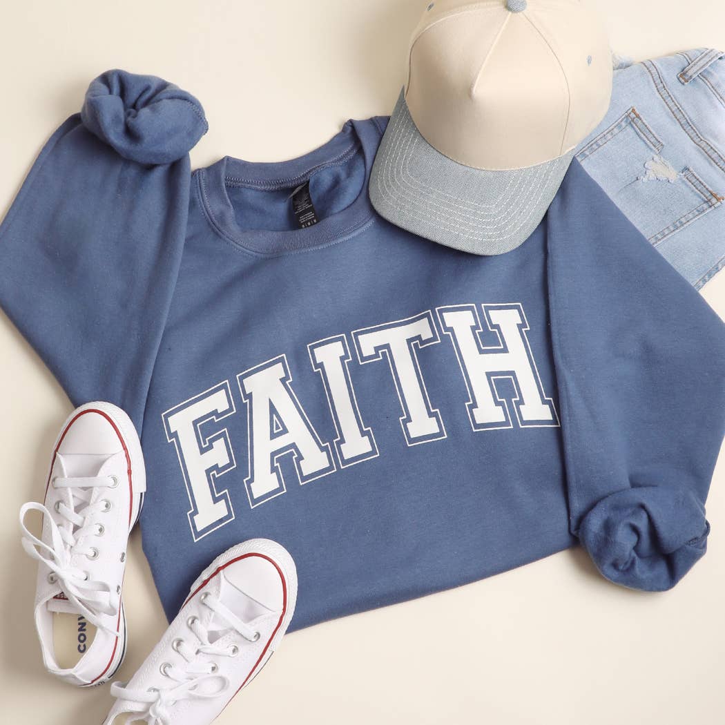Faith Varsity-Style Heavyweight Sweatshirt T-Shirts, Hoodie | PodTeesHub.com