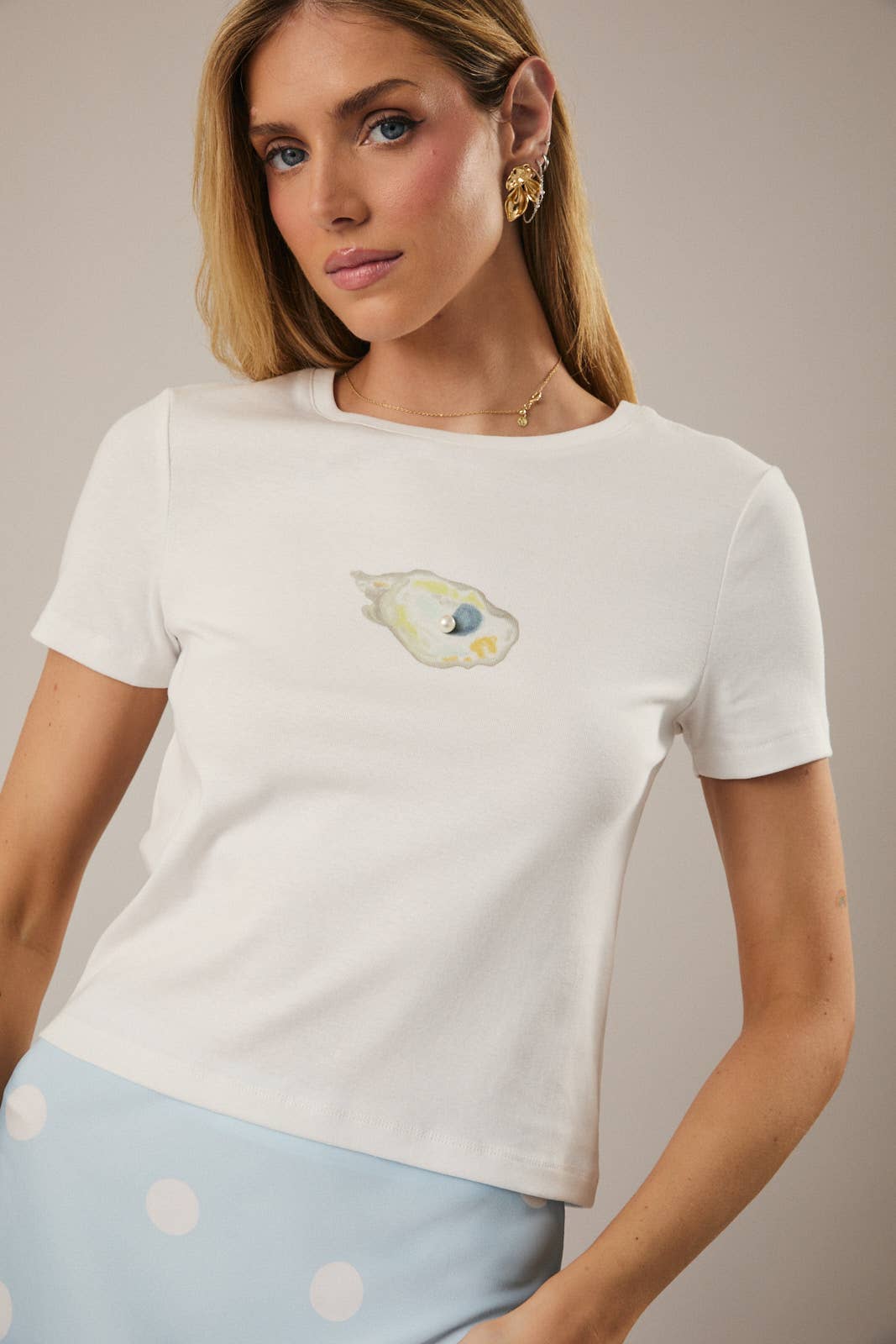 Crew Neck Short Sleeve "Oyster" Print Baby T-Shirt Hoodie, Sweatshirt | PodTeesHub.com