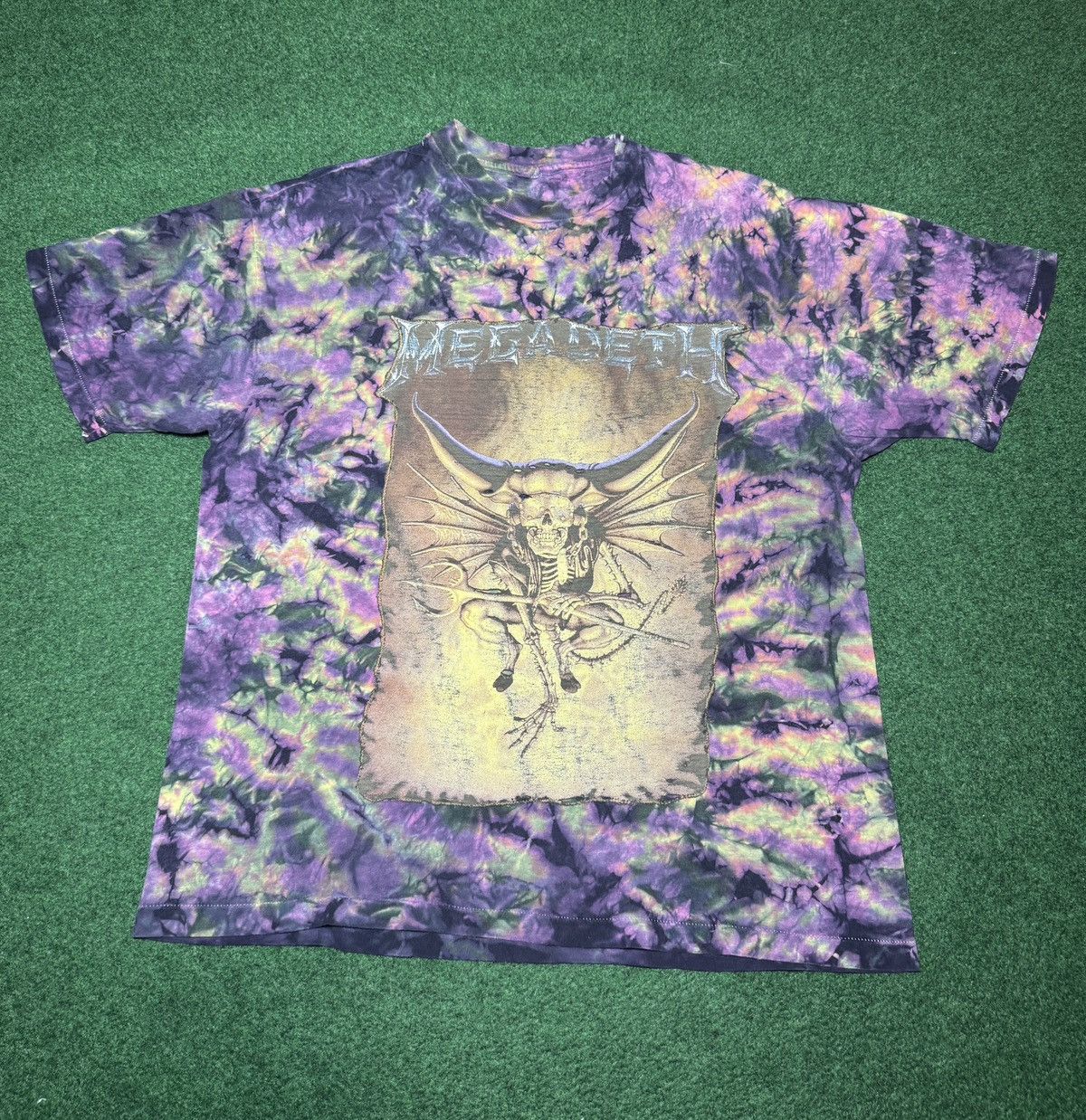 Band Tees Vintage 90s Megadeath Insane Upcycled Tie Dye Band T Shirt Hoodie, Sweatshirt | PodTeesHub.com