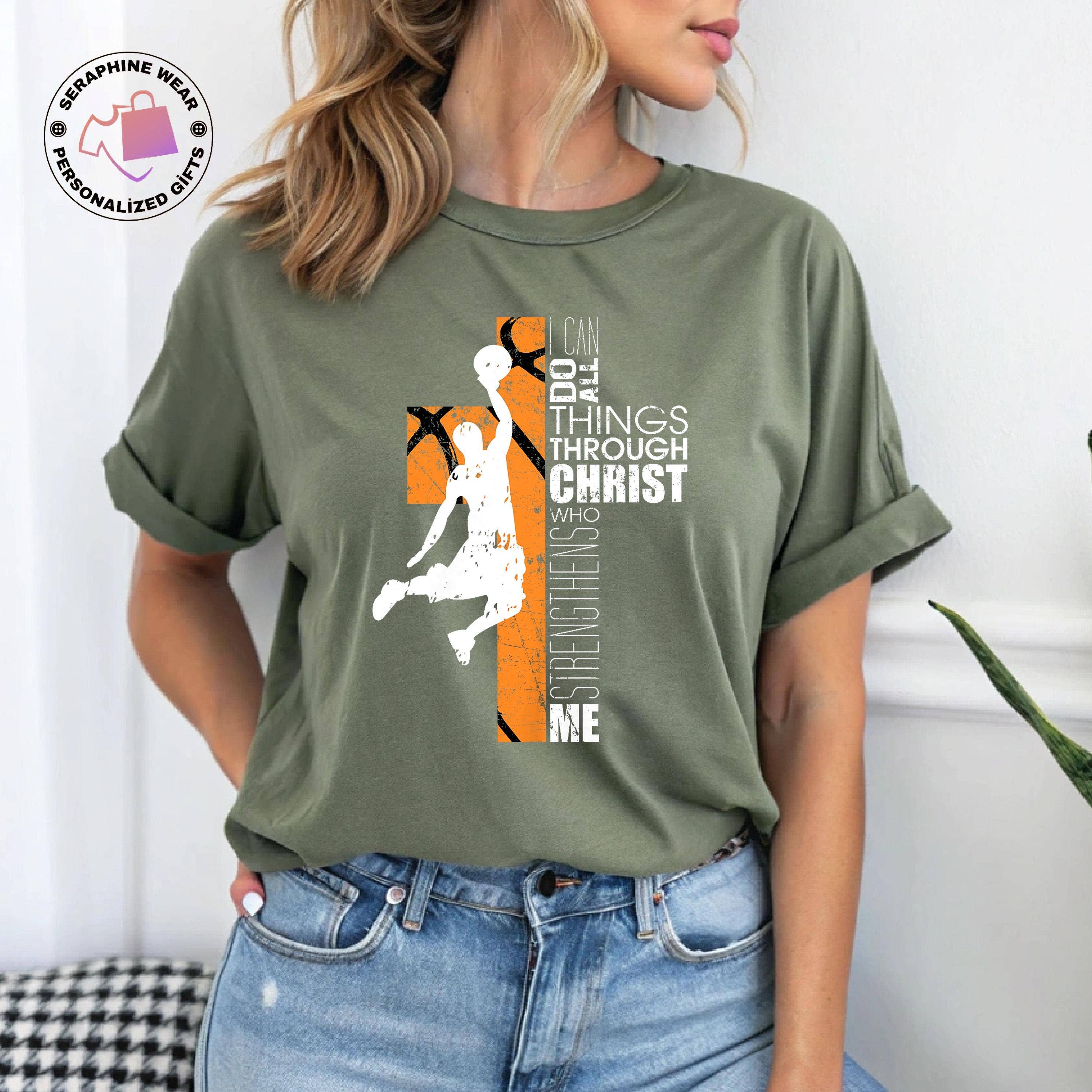 Philippians 4 13 Christian Basketball Cross Tee Hoodie, Sweatshirt | PodTeesHub.com