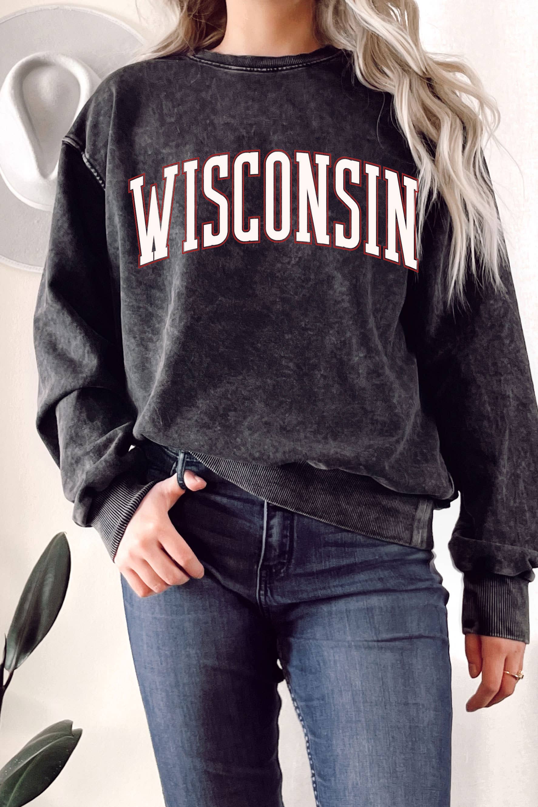 Wisconsin Puff Print Mineral Graphic Terry Sweatshirt T-Shirts, Hoodie | PodTeesHub.com