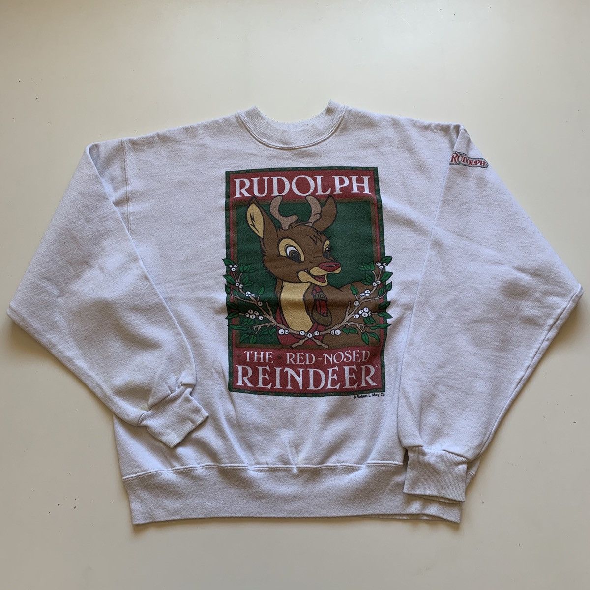 Vintage 1990s Rudolph The Red Nose Reindeer Graphic Crewneck T-Shirts, Hoodie, Sweatshirt | PodTeesHub.com