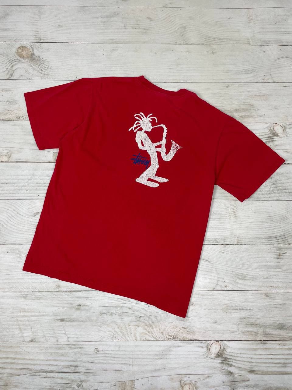 Vintage Stussy Saxophone Big Logo T Shirt 90s Made In Usa Hoodie, Sweatshirt | PodTeesHub.com