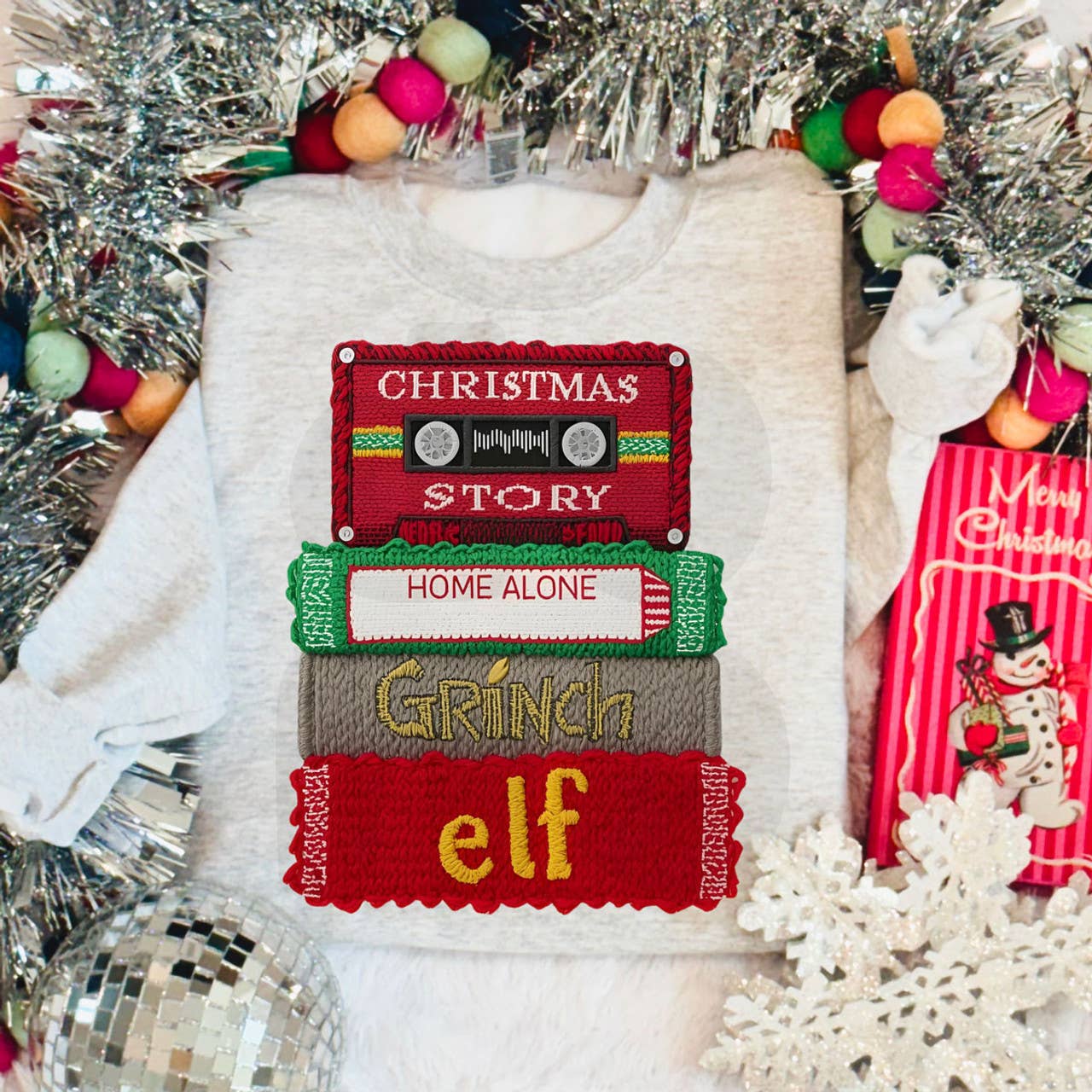 Faux Yarn Christmas Movies Sweatshirt T-Shirts, Hoodie | PodTeesHub.com
