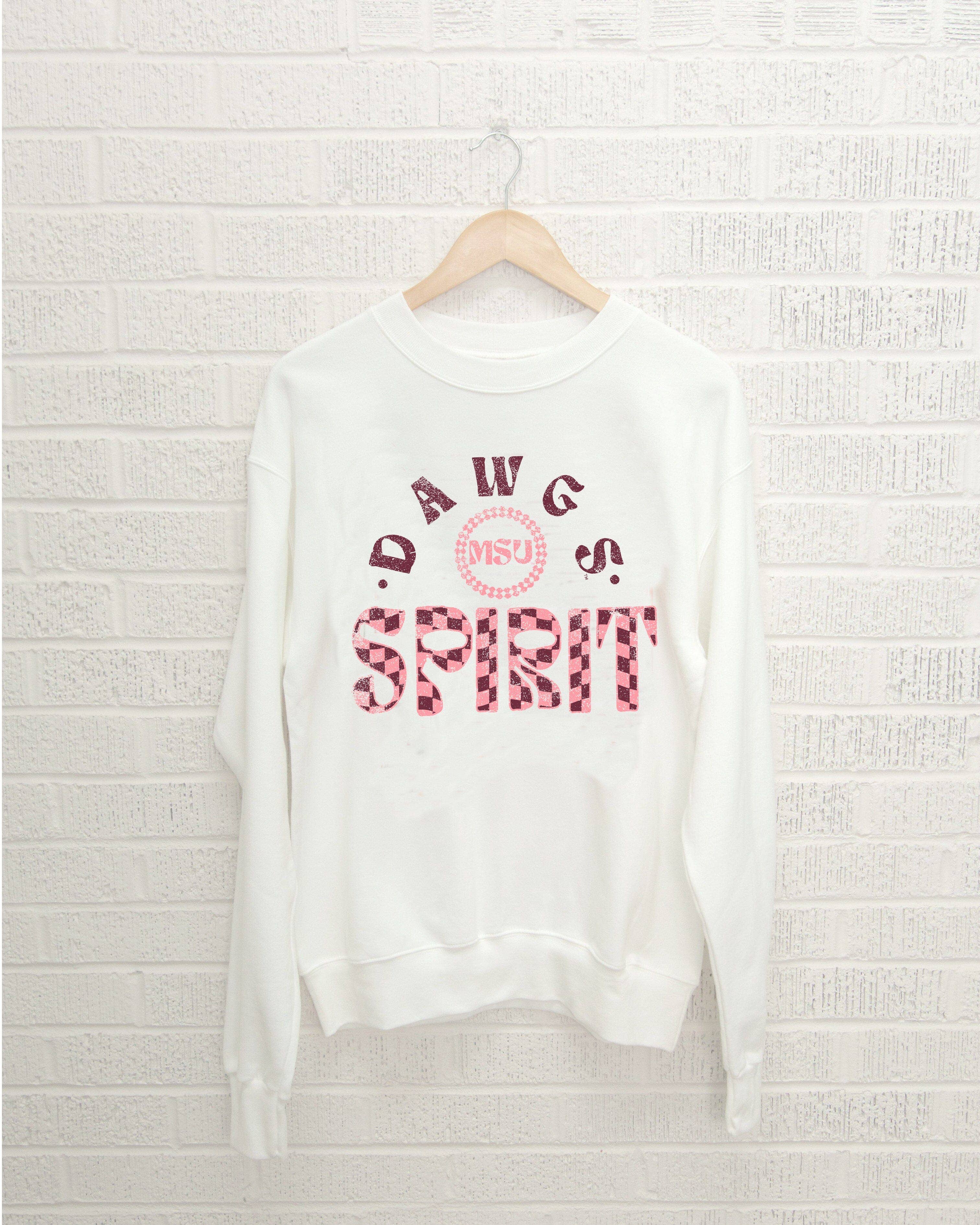 Mississippi State Bulldogs Spirit White Thrifted Sweatshirt T-Shirts, Hoodie | PodTeesHub.com