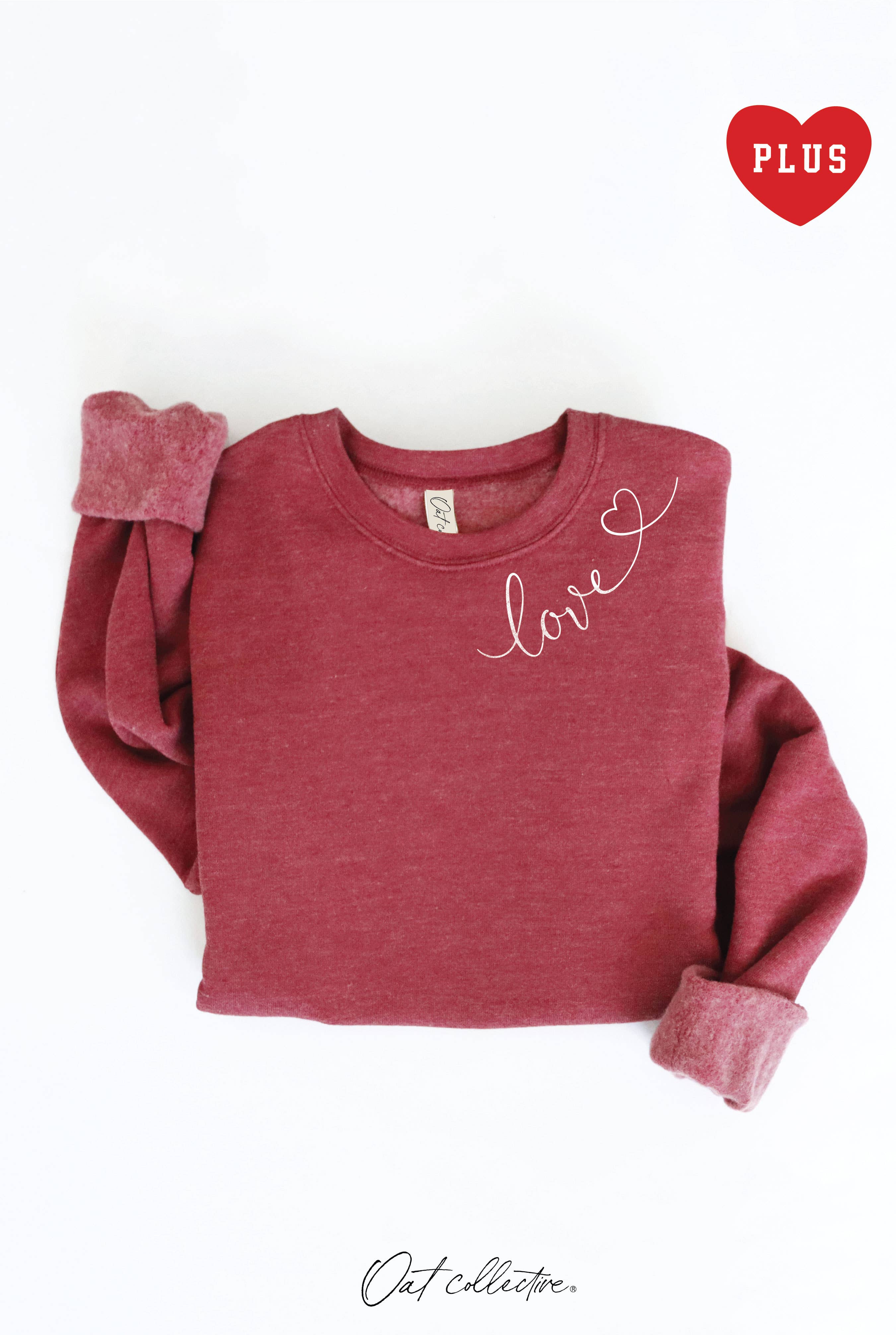 Love Heart Neckline Plus Graphic Sweatshirt T-Shirts, Hoodie | PodTeesHub.com