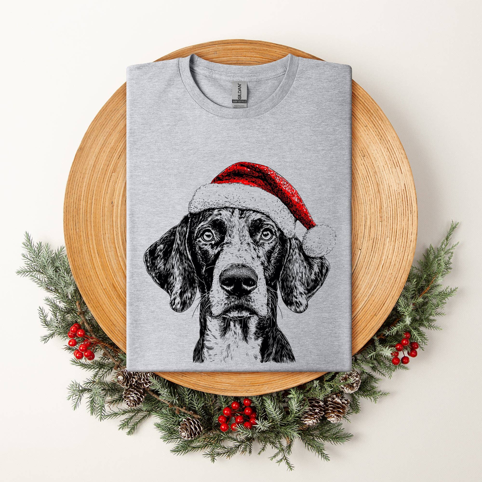 German Shorthaired, Santa, Christmas, Dog Lover, Pet T-Shirt Hoodie, Sweatshirt | PodTeesHub.com