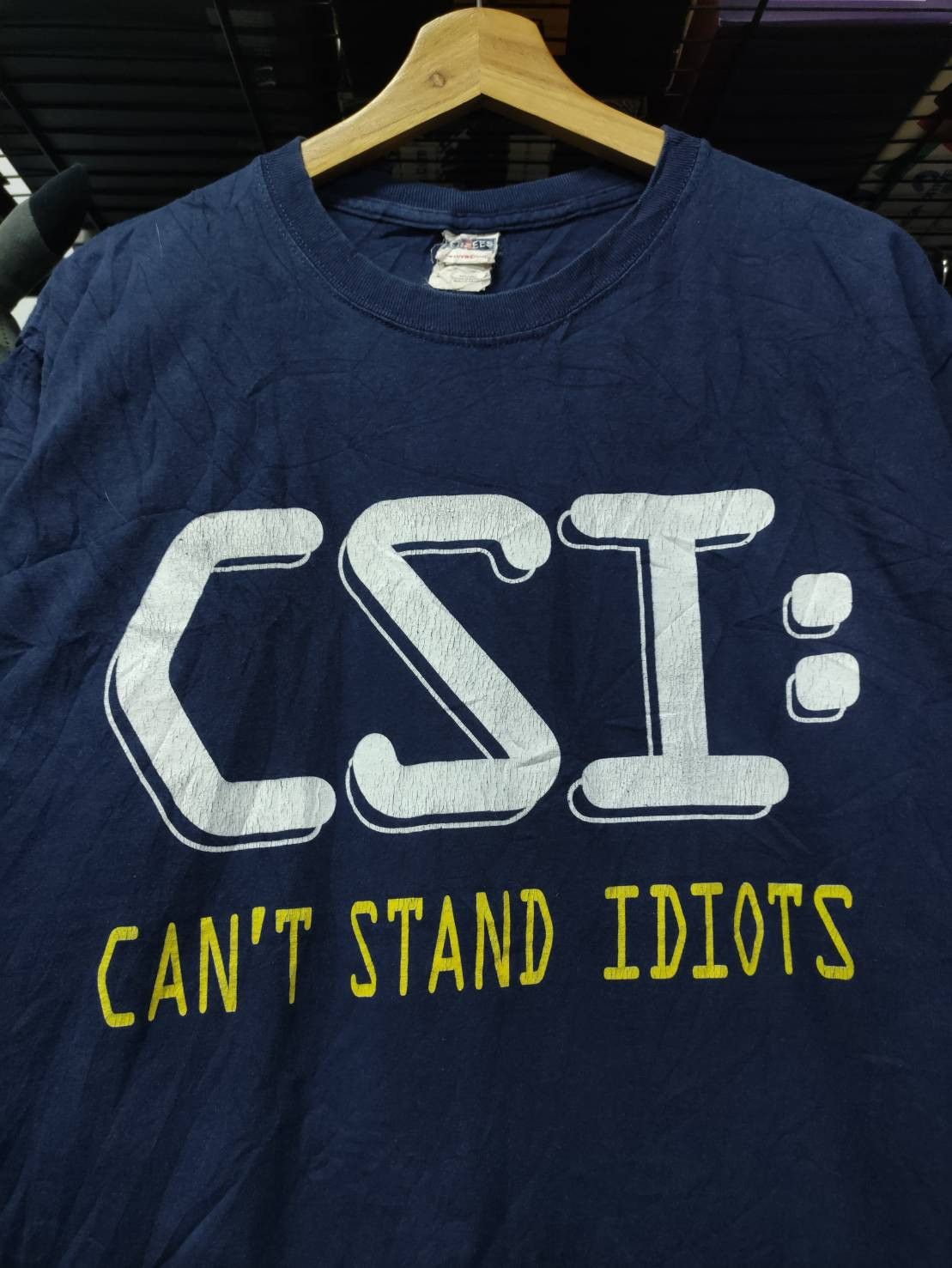 Vintage Vtg 00 S Csi Cant Stand Idiots Parody Funny T Shirt Hoodie, Sweatshirt | PodTeesHub.com
