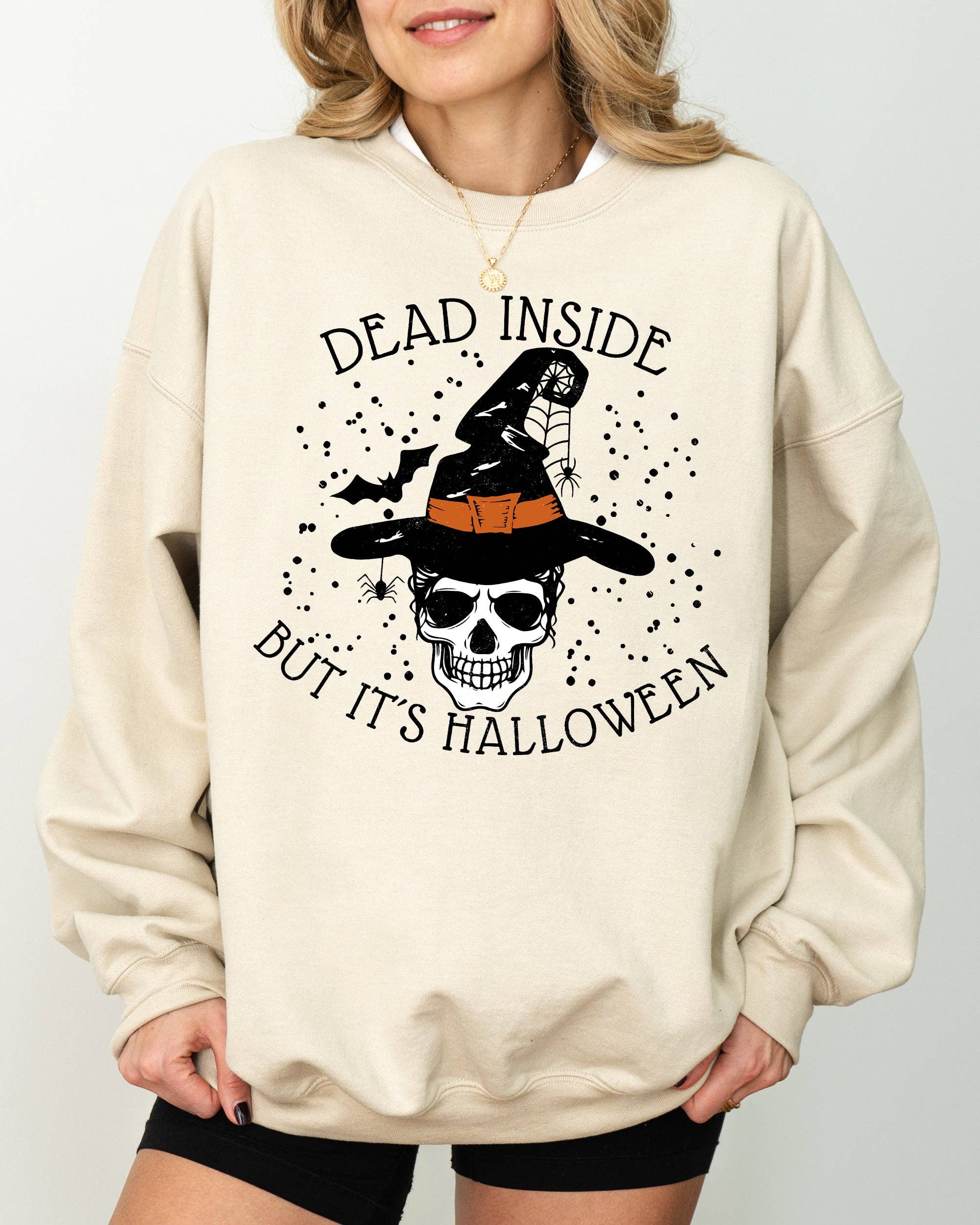 Dead Inside, Skeleton, Ghost, Skull, Halloween Sweatshirt T-Shirts, Hoodie | PodTeesHub.com