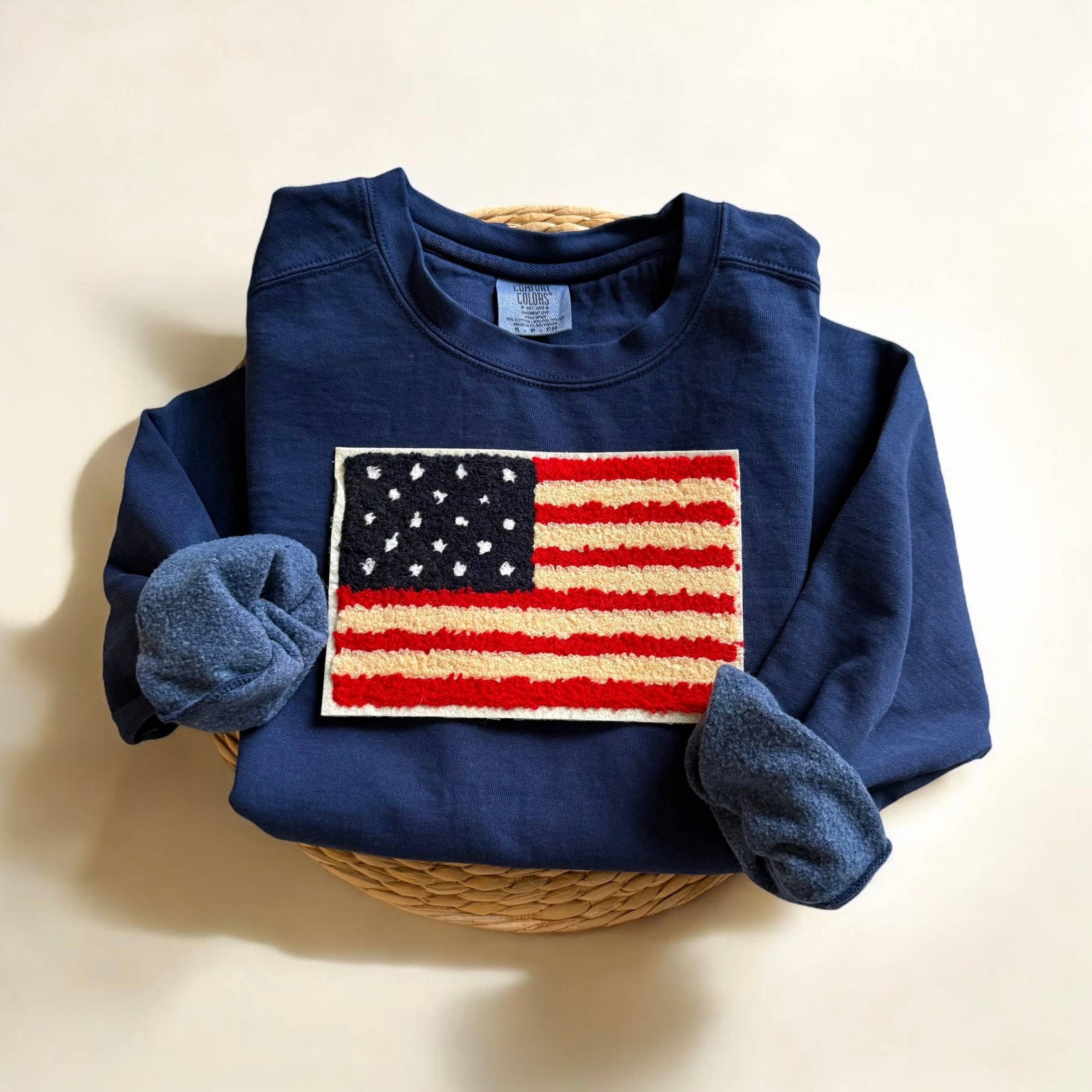 Comfort Colors American Flag Sweater, 4th of July Clothing T-Shirts, Hoodie, Sweatshirt | PodTeesHub.com