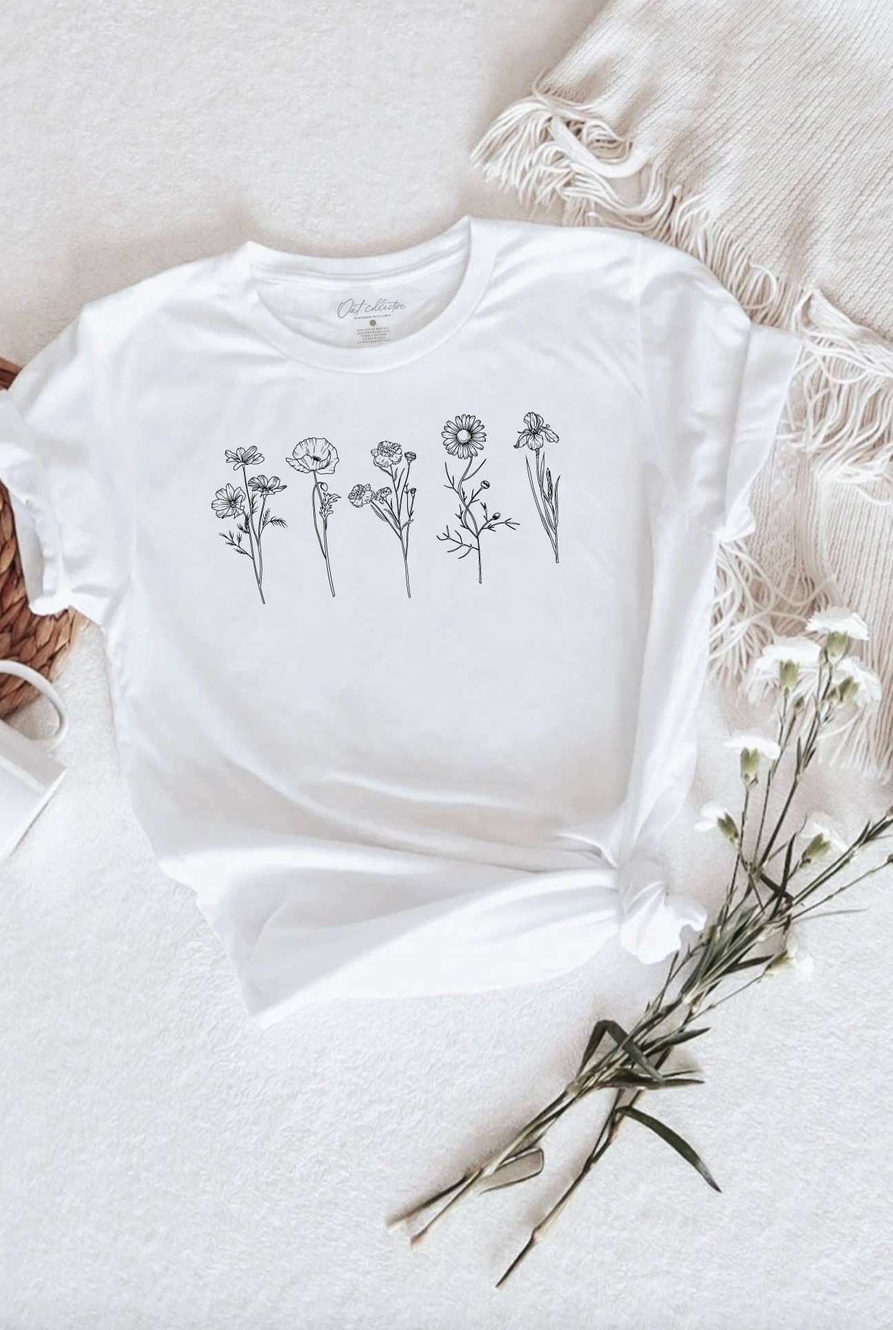Flower Row Graphic T-Shirt Hoodie, Sweatshirt | PodTeesHub.com