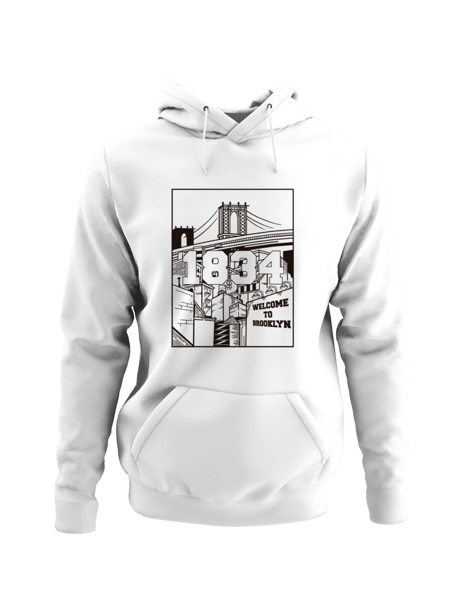 Brooklyn Bridge Art Print Men's Hoodie T-Shirts, Sweatshirt | PodTeesHub.com
