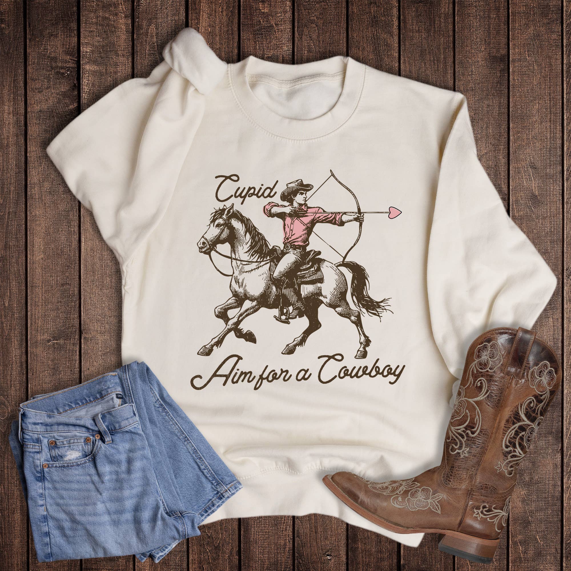 Valentine Aim For A Cowboy Sweatshirt T-Shirts, Hoodie | PodTeesHub.com