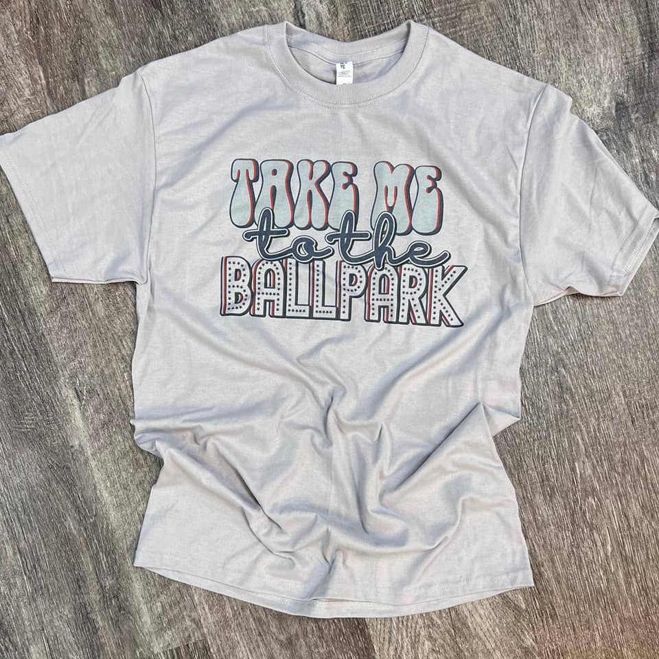 Take Me To the Ballpark On Silver Tee Hoodie, Sweatshirt | PodTeesHub.com