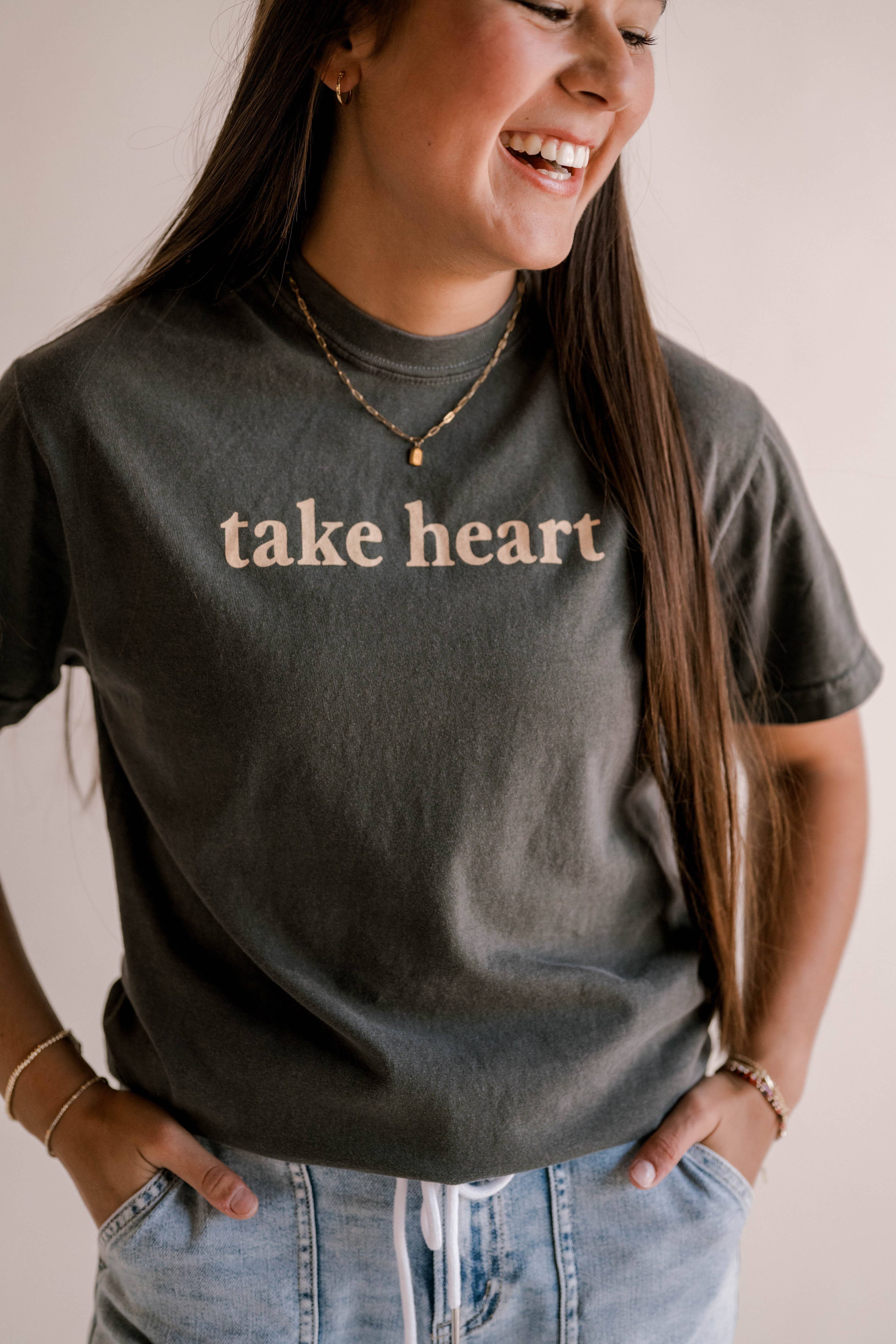 Take Heart Tee I Women's Christian Tee Hoodie, Sweatshirt | PodTeesHub.com