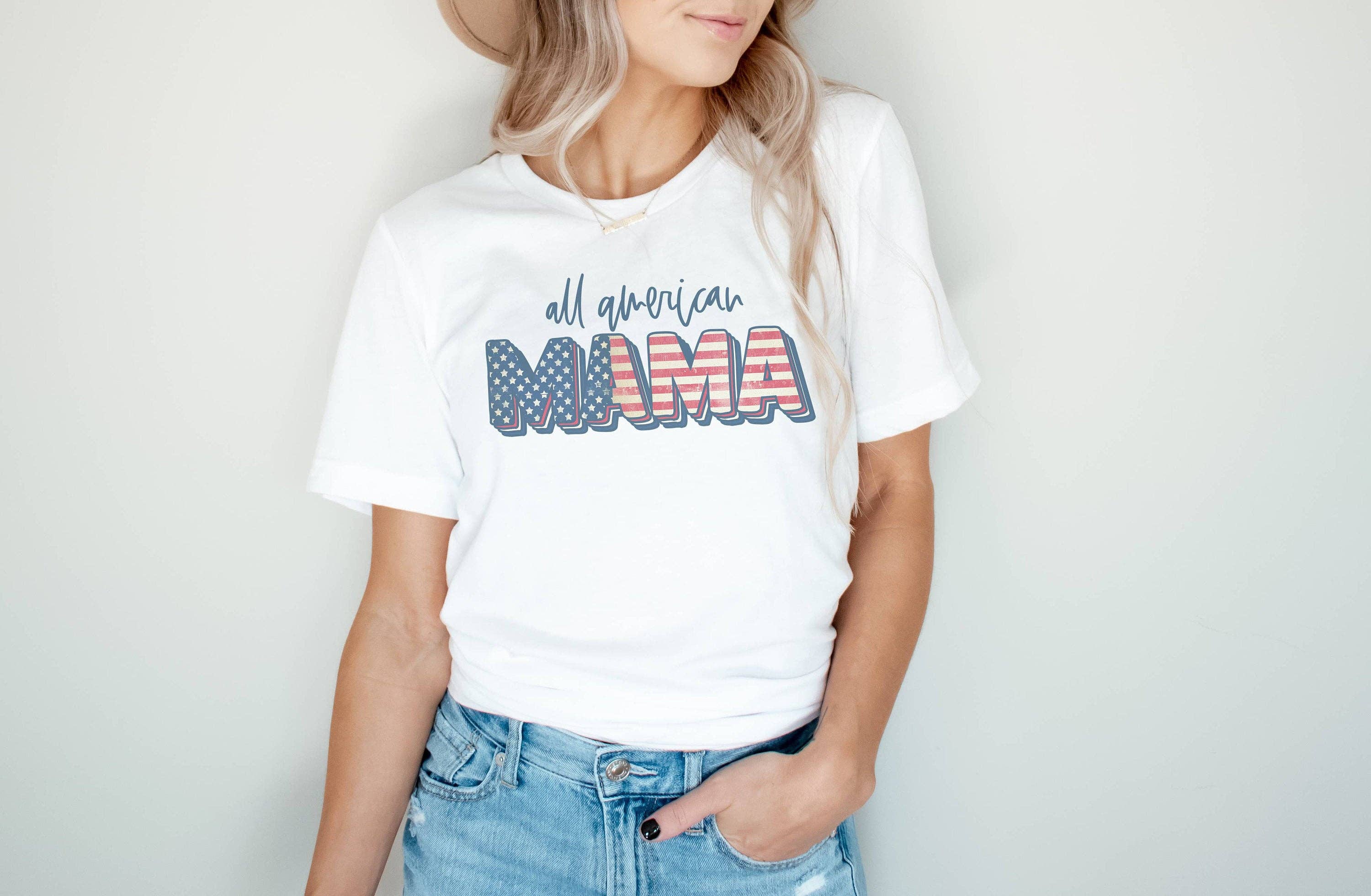 All American Mama Tee | Patriotic T Shirt Hoodie, Sweatshirt | PodTeesHub.com