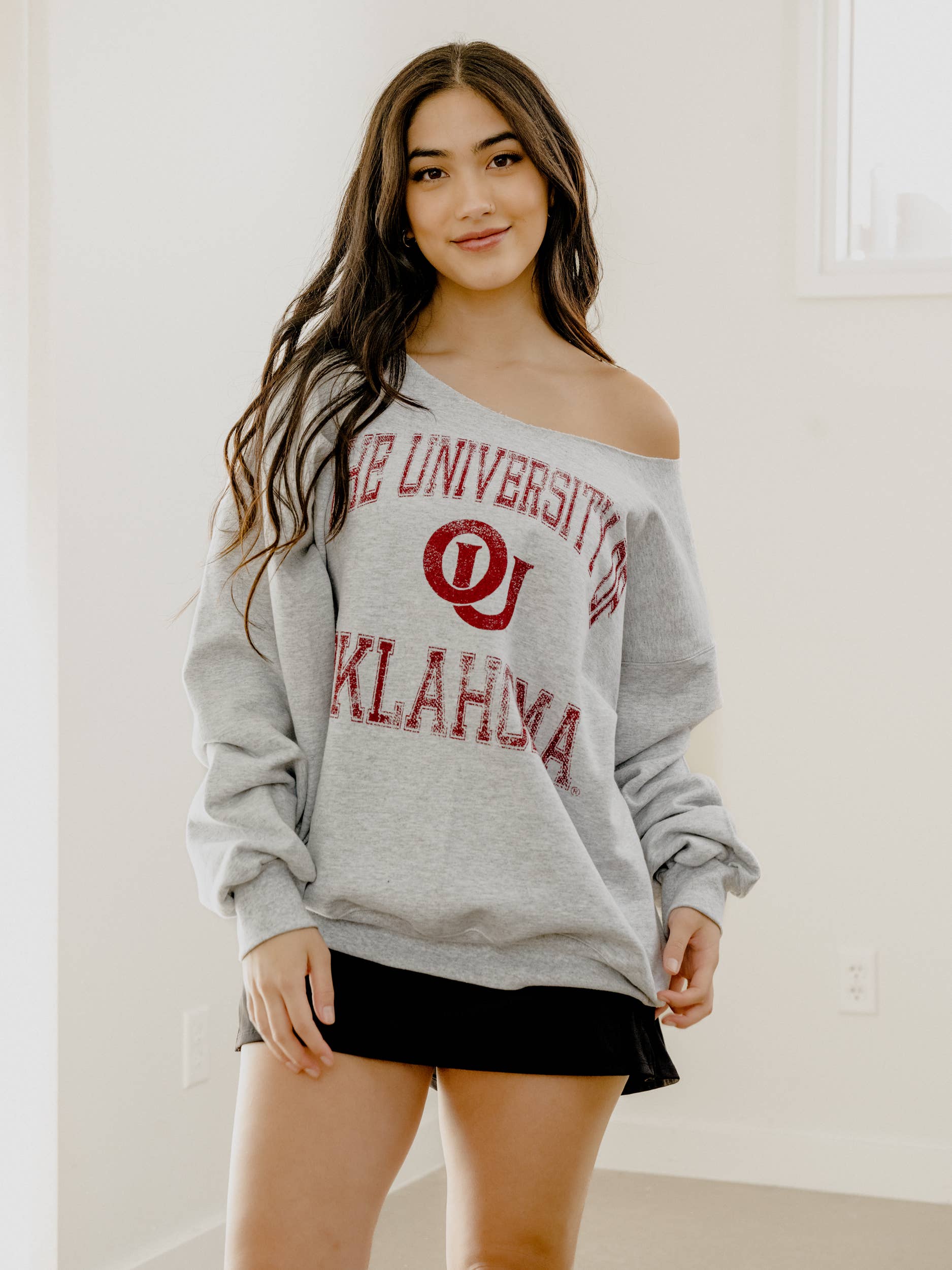 Ou Sooners Vintage Sport Ash Gray Flashdance Sweatshirt T-Shirts, Hoodie | PodTeesHub.com