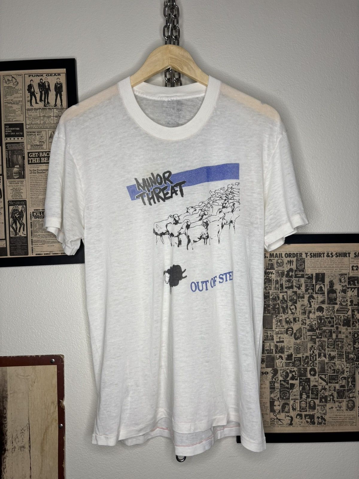 Band Tees Vintage 1980s Paper Thin Minor Threat Punk Band Tee Tshirt Hoodie, Sweatshirt | PodTeesHub.com