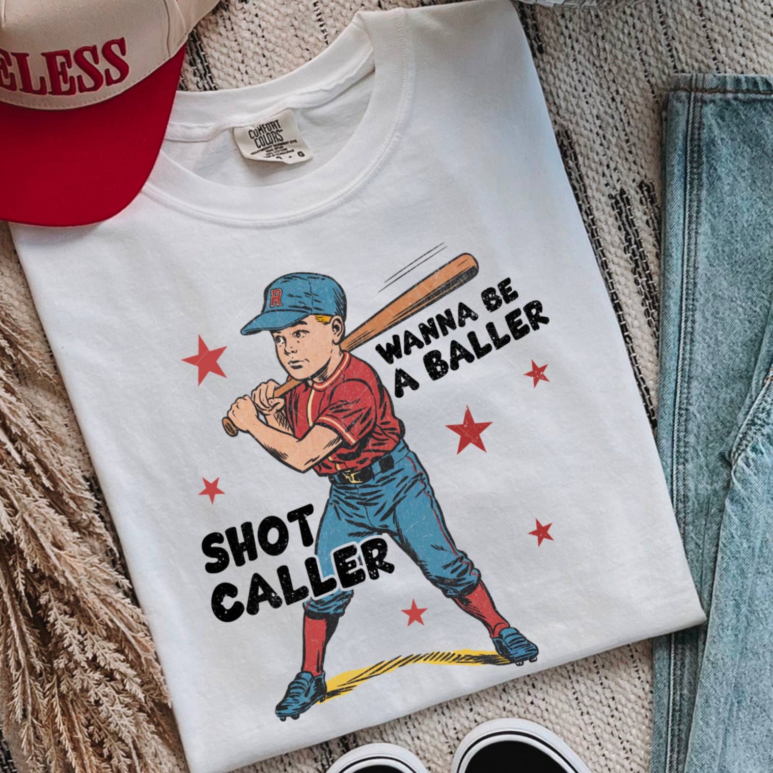 Wanna Be A Baller Shot Caller Graphic Shirt | Comfort Colors Hoodie, Sweatshirt | PodTeesHub.com