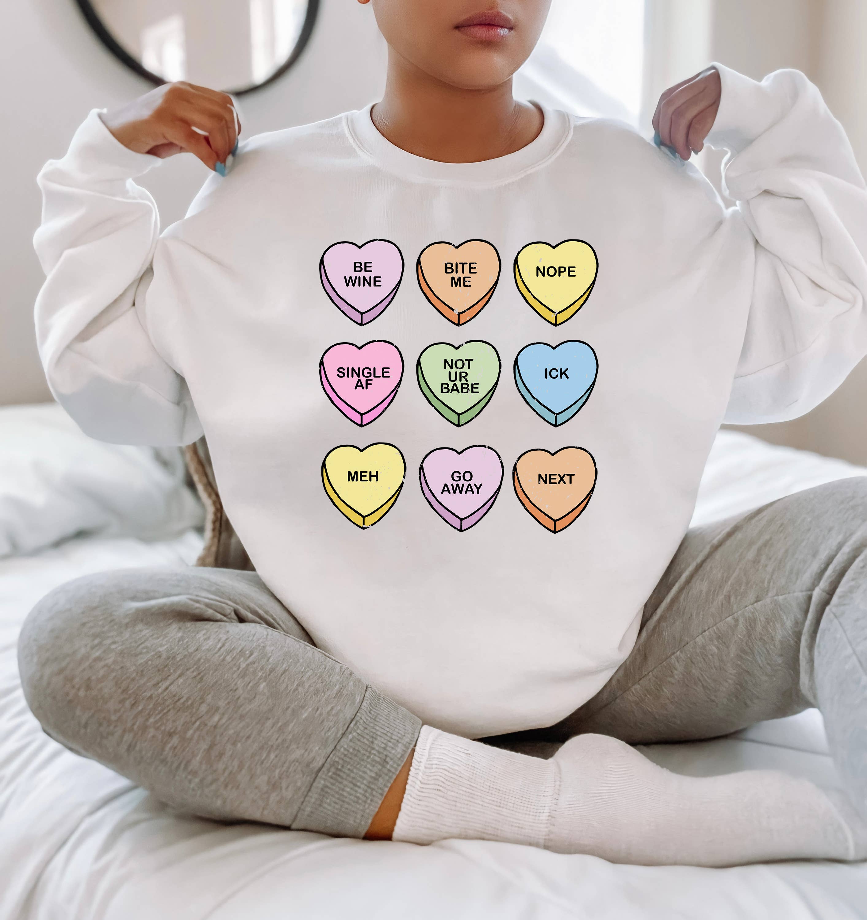 Xoxo, Valentine's Day Sweatshirt, Conversation Hearts, Love T-Shirts, Hoodie | PodTeesHub.com