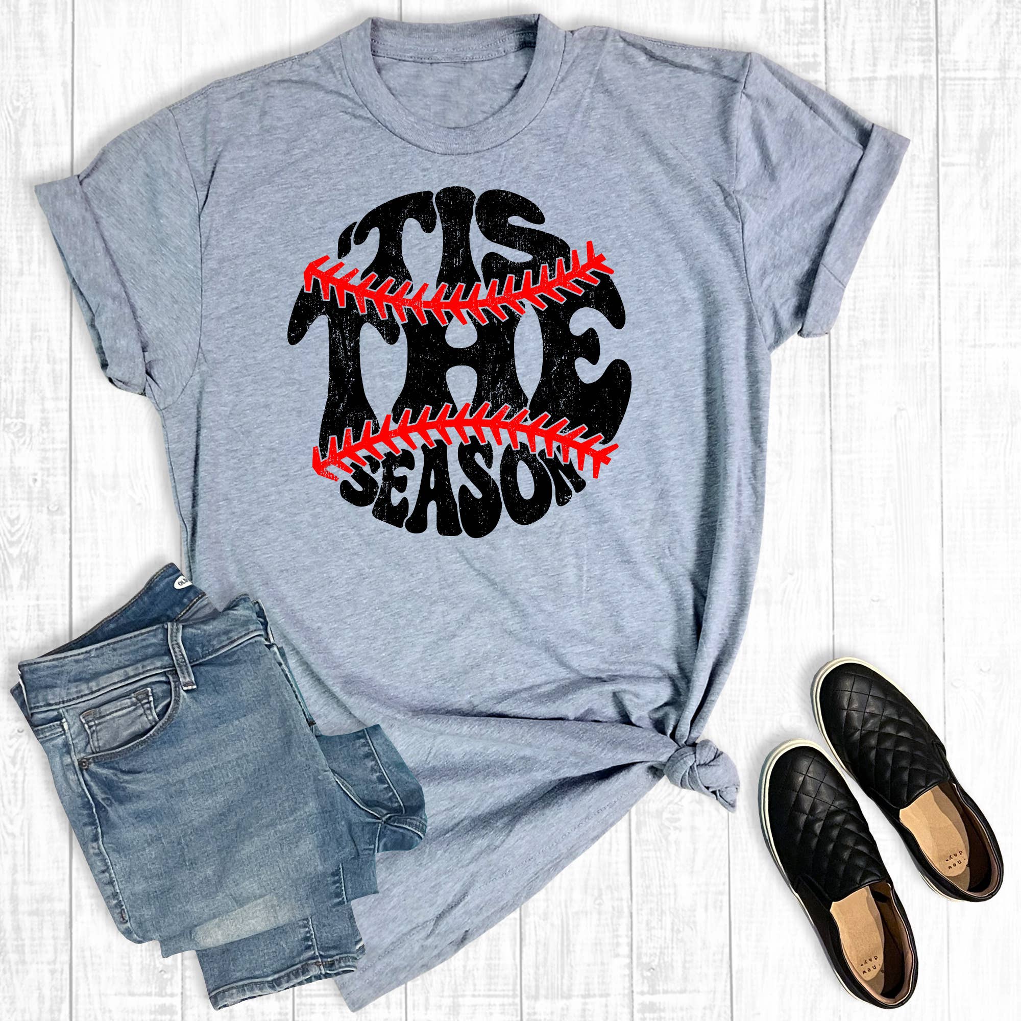 Baseball Tis the Season Graphic Tee Hoodie, Sweatshirt | PodTeesHub.com
