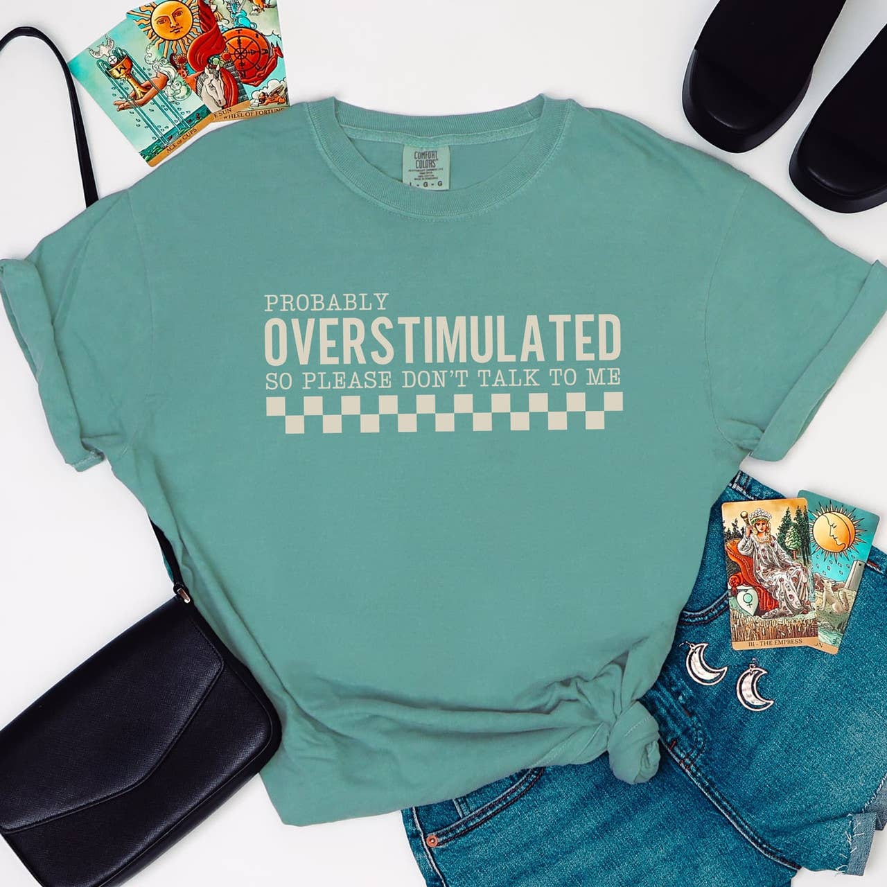 Probably Overstimulated Tee Hoodie, Sweatshirt | PodTeesHub.com