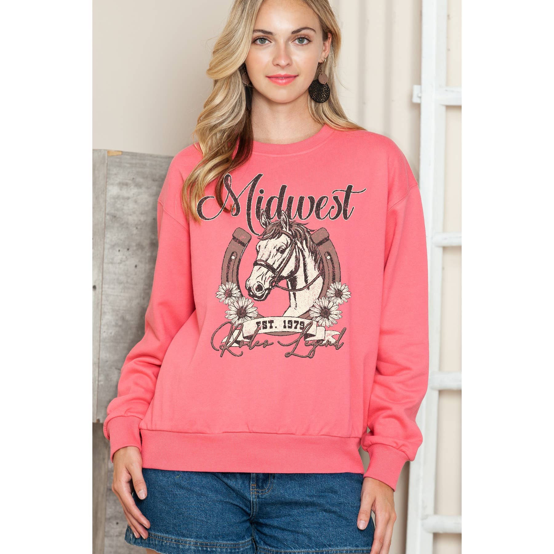 Midwest Rodeo Legend Crewneck Sweatshirt T-Shirts, Hoodie | PodTeesHub.com