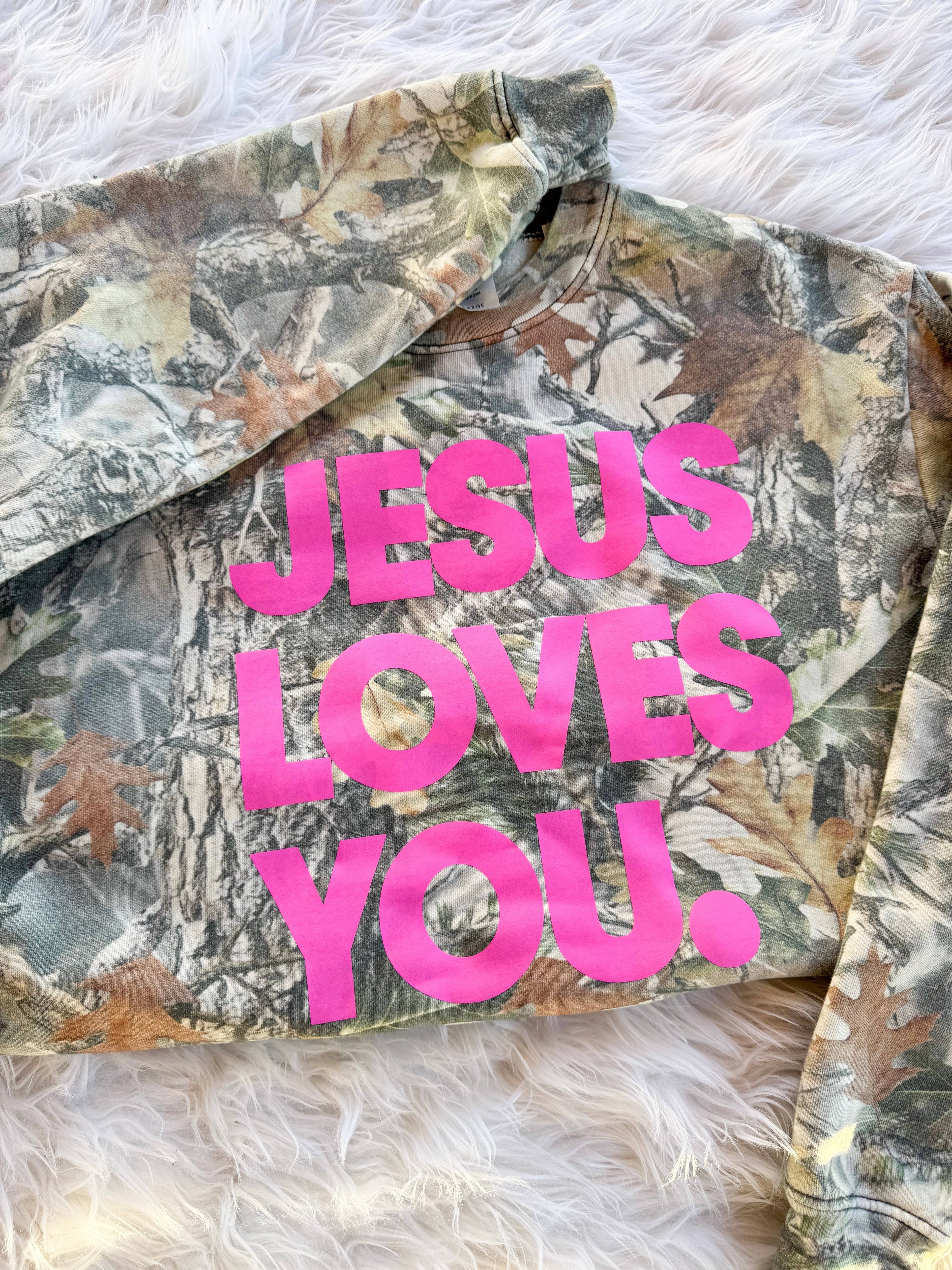 Jesus Loves You Camo Sweatshirt - Western Spring Apparel T-Shirts, Hoodie | PodTeesHub.com